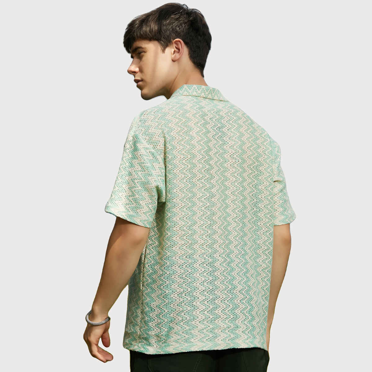 Campus Sutra Men's Tidal - Knit Polo T-shirt | Mint Green - XL