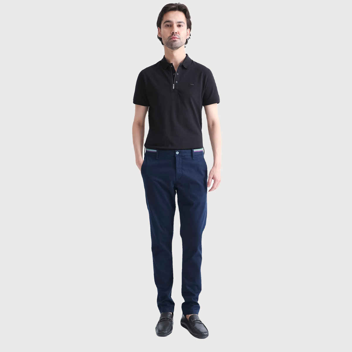 Rare Rabbit Men's Trellis Primary Trouser | Navy - 32