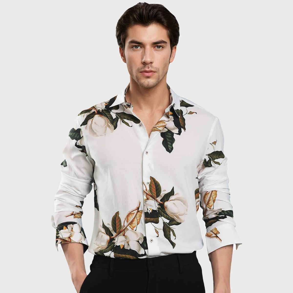 RARE RABBIT Men's Poseidon Primary Shirt | White - M