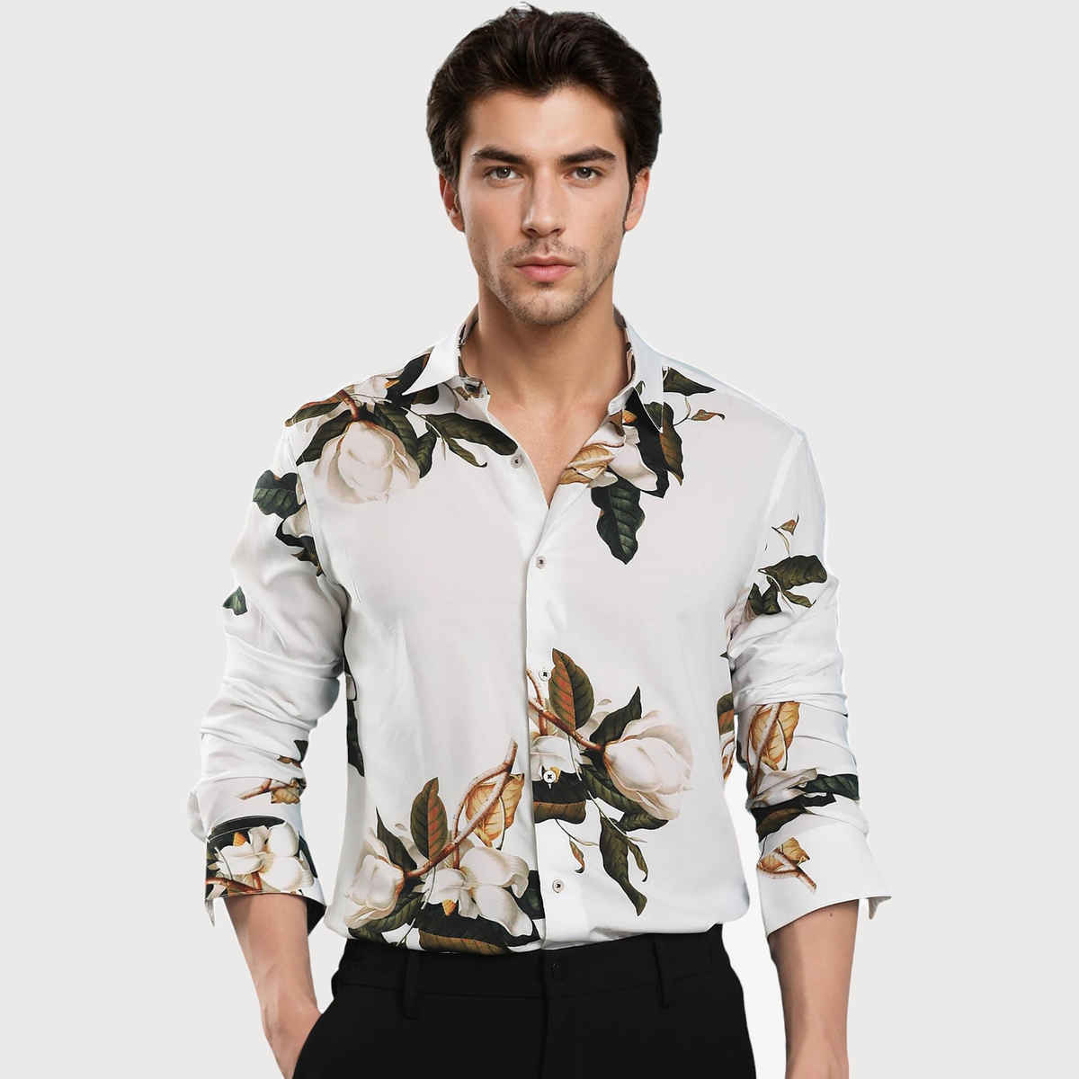 RARE RABBIT Men's Poseidon Primary Shirt | White - L