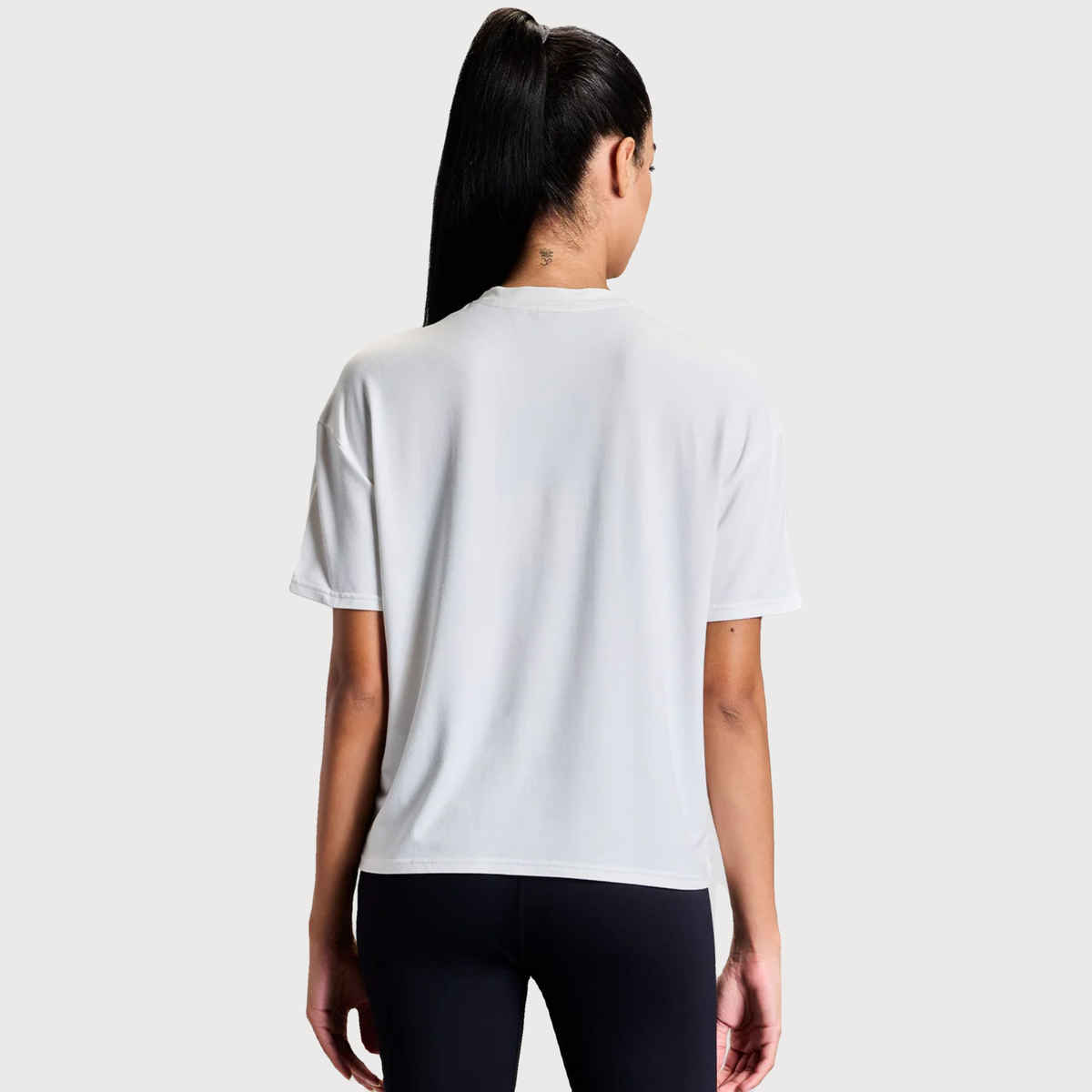 Boldfit Women's Cropped Training Tee Gym T-shirt | White - L