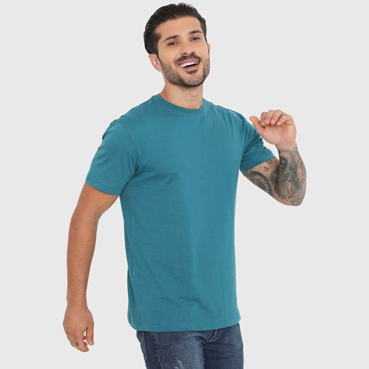 Rivolta Men Round Neck T-Shirt | Blue | 004 | XXL