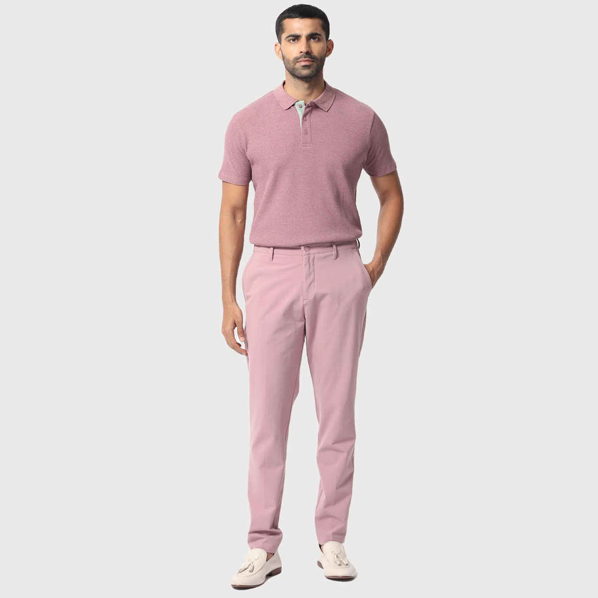 RARE RABBIT Men's Mello Dusky | Polo | Pink | M