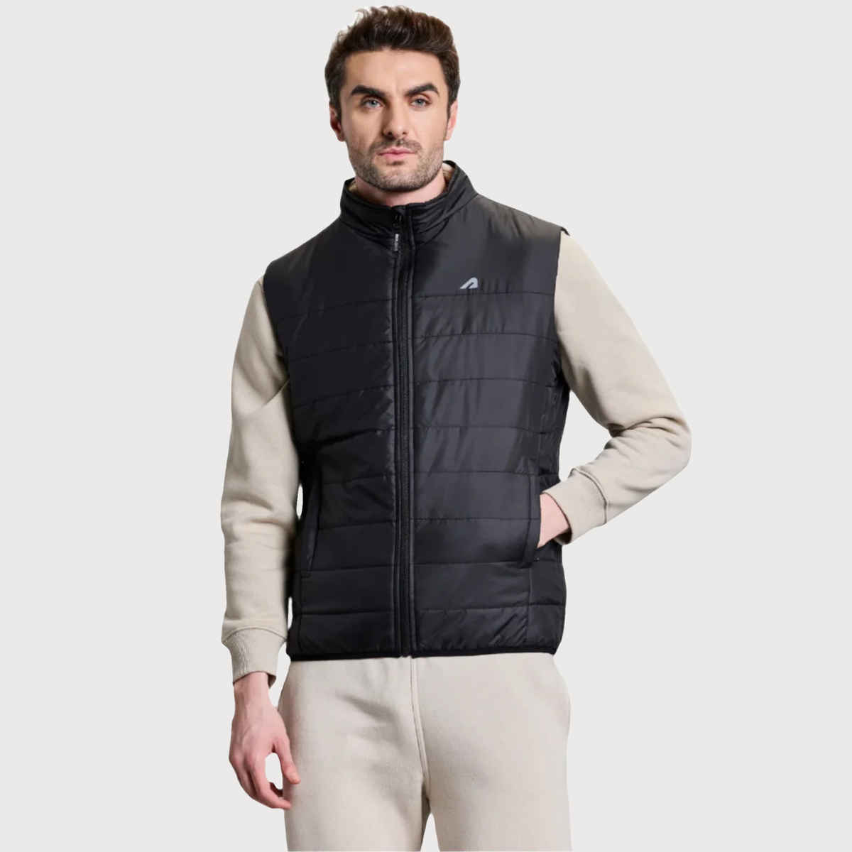 Boldfit Men's Puffer Jacket Winter Sleeveless Half All Weather Bomber Jerkin | Black - M