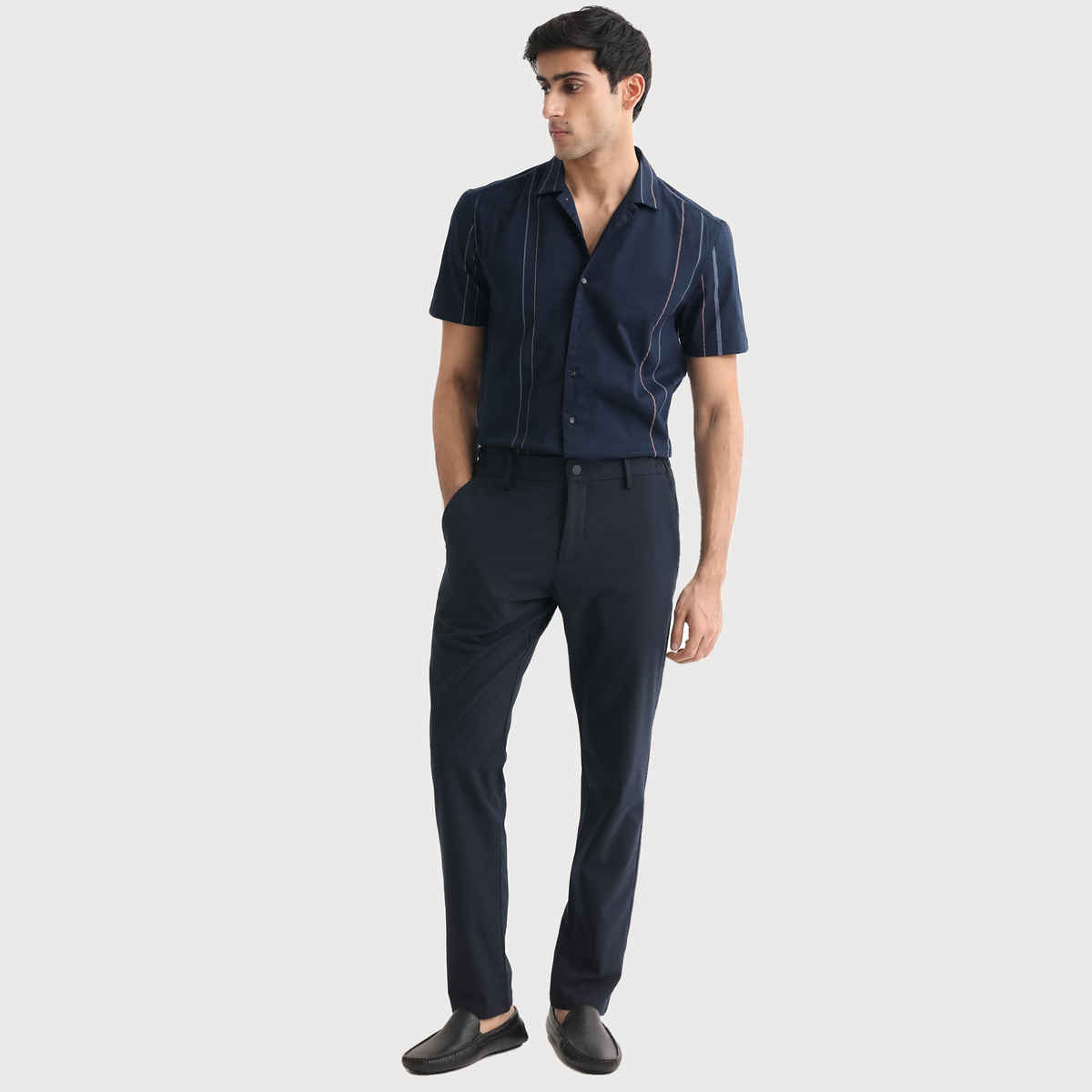 Rare Rabbit Men's Morlac Dark | Shirt | Navy - M