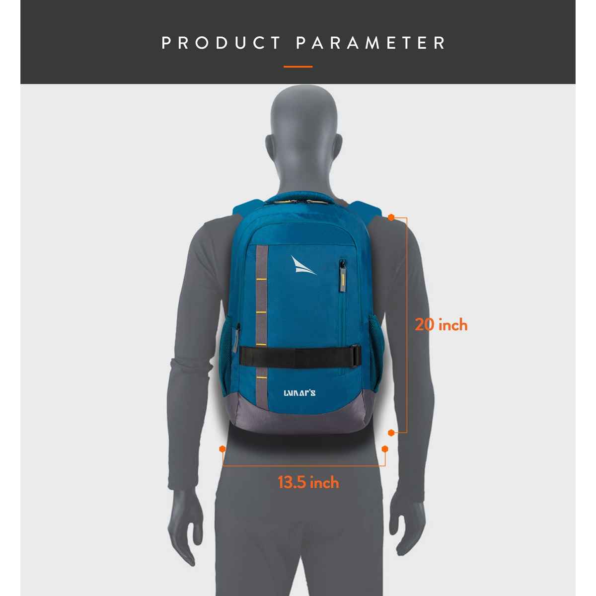 48 Inch Backpack Lunar's Unisex Modern Polyester 48L Padded Shoulder Strap Laptop ...