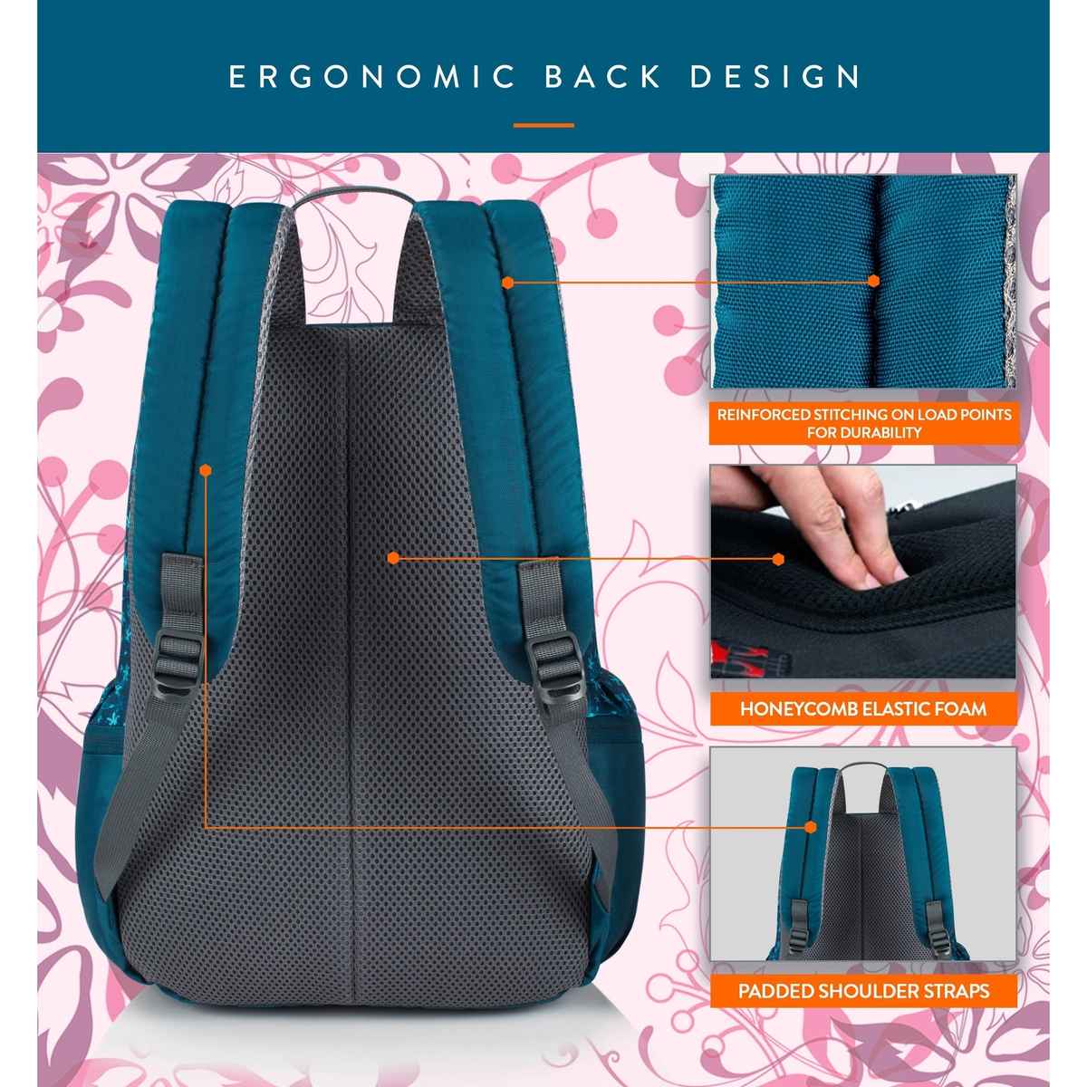 Lunar's Monica 19L Small Backpack | 1 Compartment | School | Travel | Colllege Bag for Women