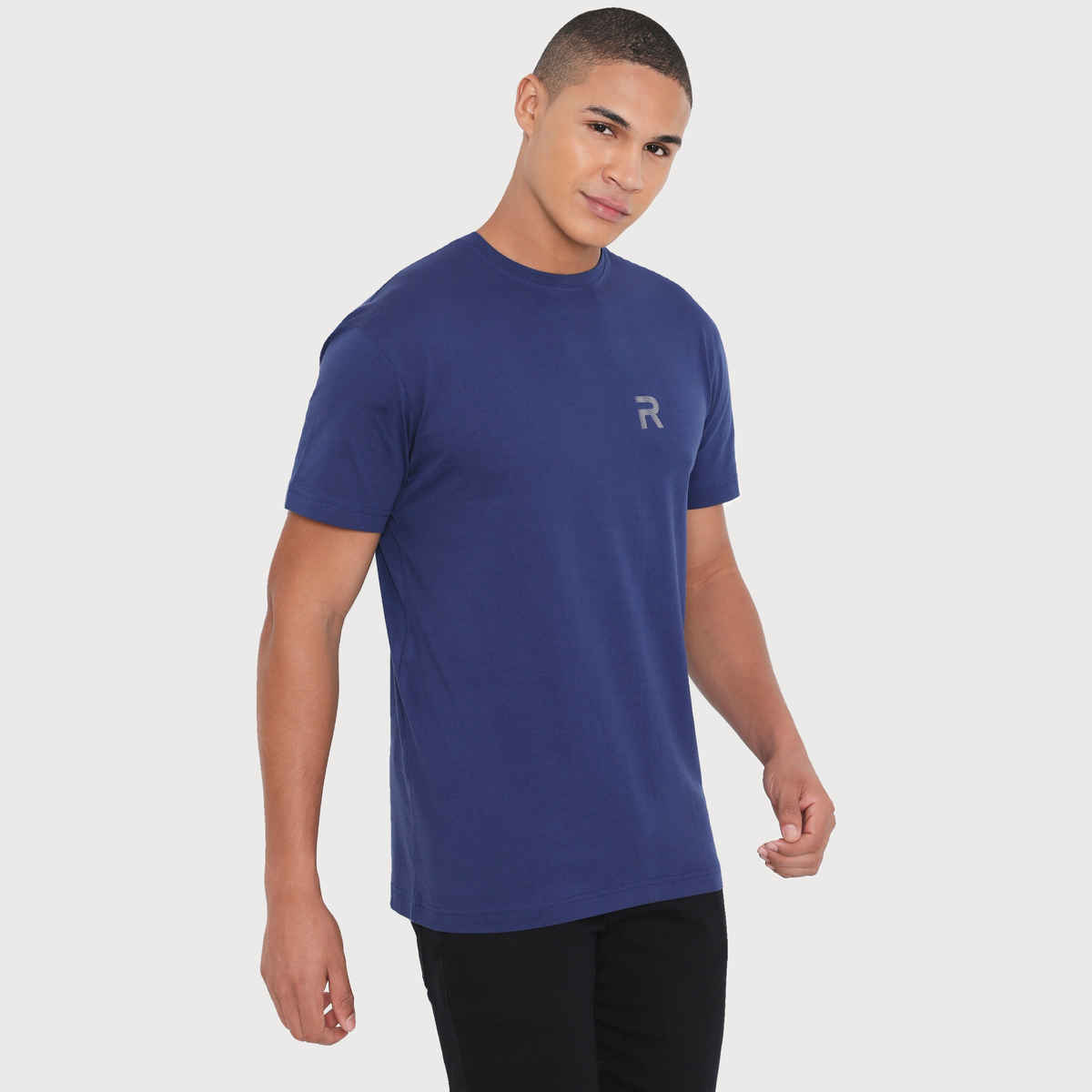 Rivolta Men's Round Neck T-Shirt | Dark Blue 003 | L