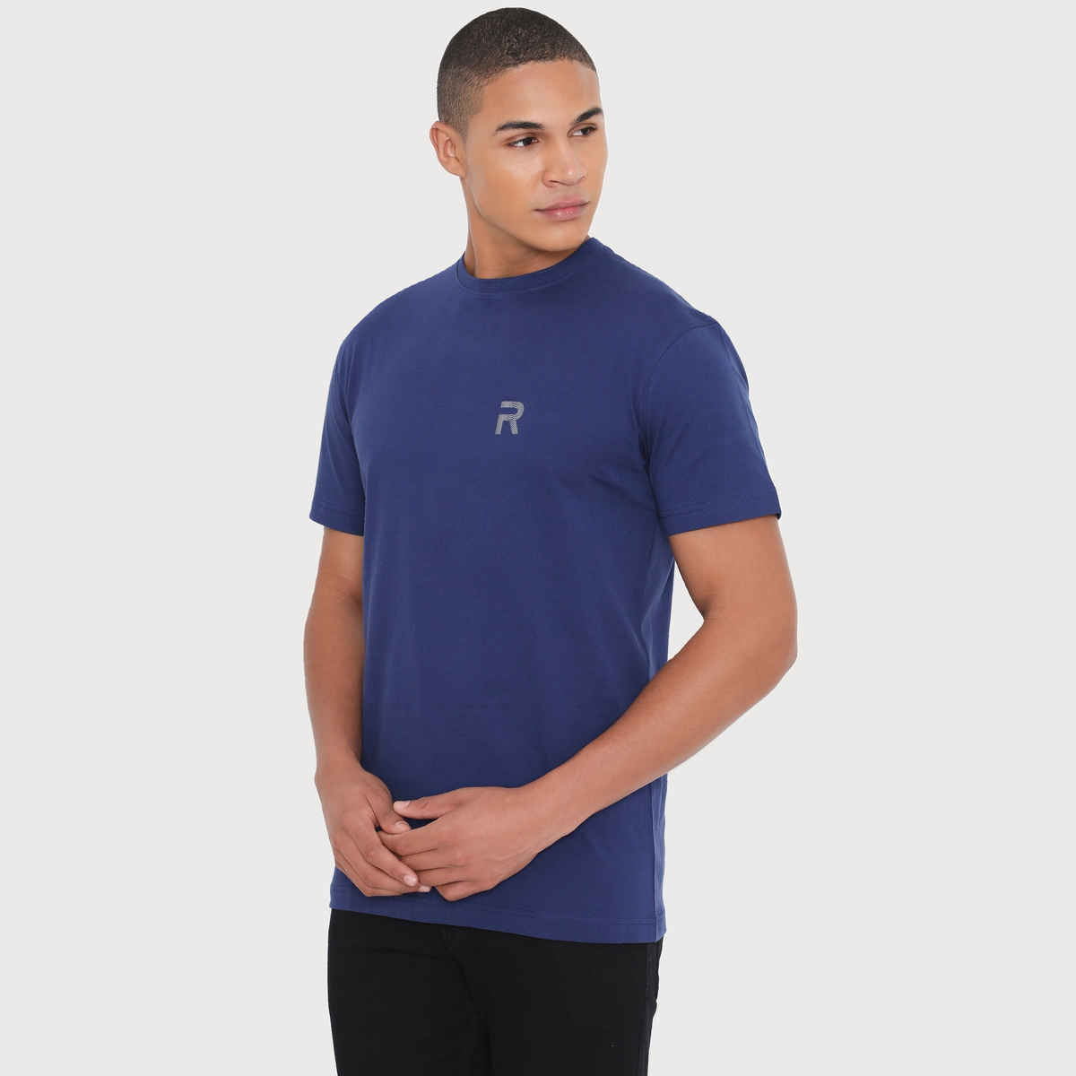 Rivolta Men's Round Neck T-Shirt | Dark Blue 003 | L