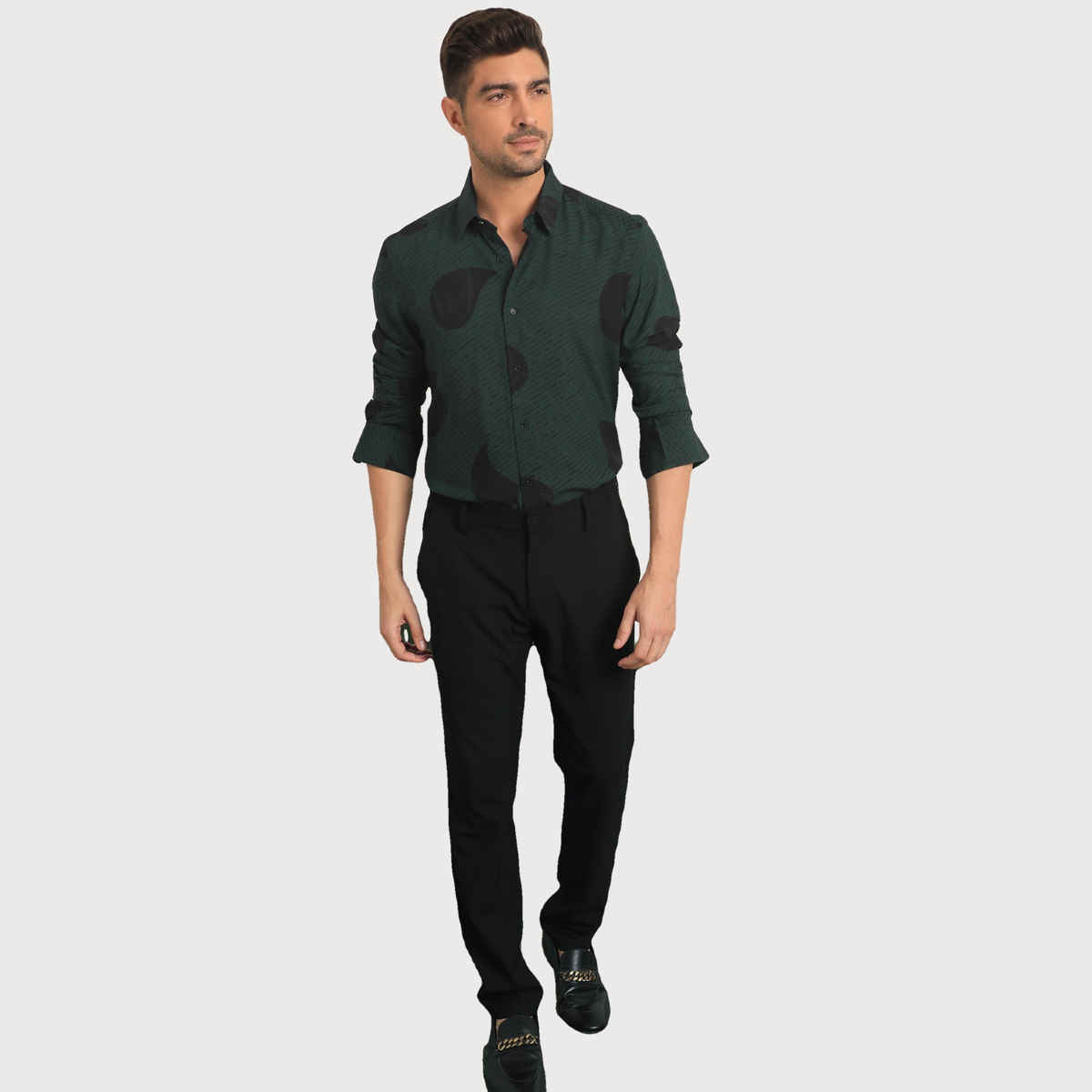 Rare Rabbit Men's Palme Dark | Shirt | Green - S