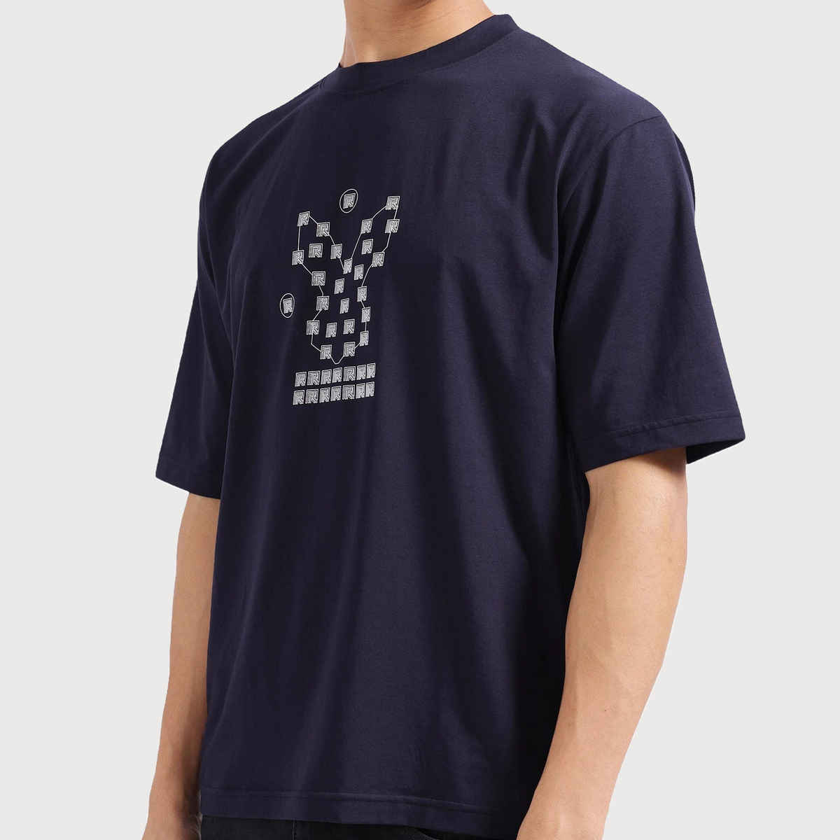 Rare Rabbit Men's Rin Primary T-shirt | Navy - M