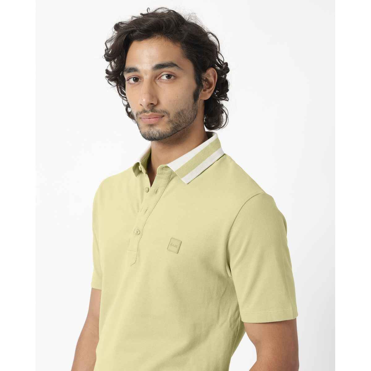 Rare Rabbit Men's Divide Dusky Polo T-shirt | Green - S