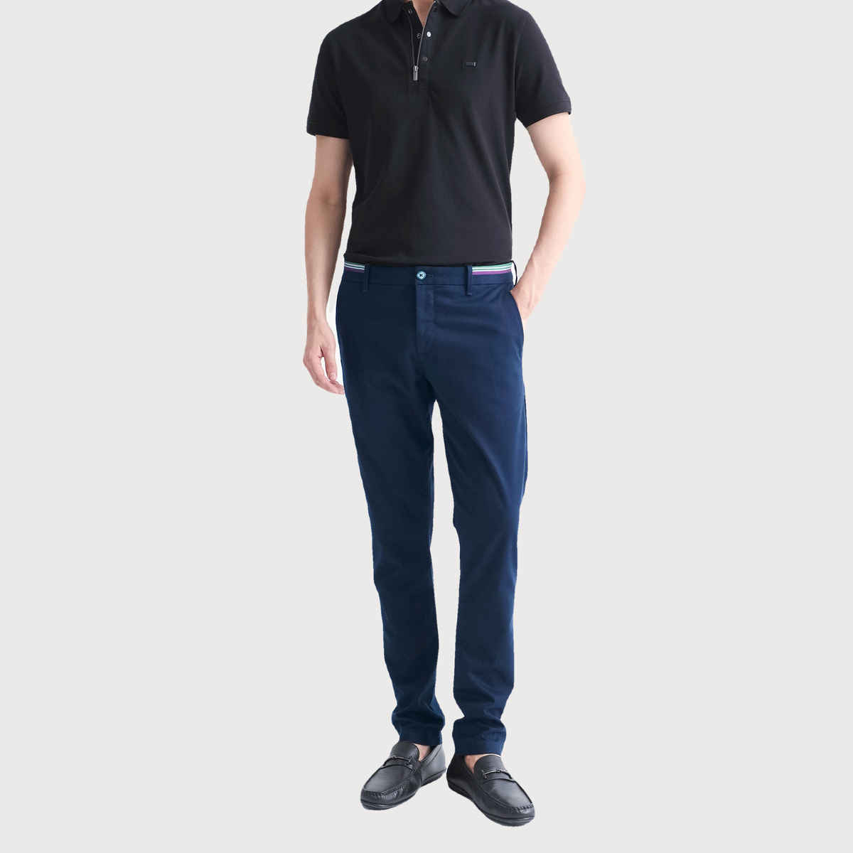 Rare Rabbit Men's Trellis Primary Trouser | Navy - 32