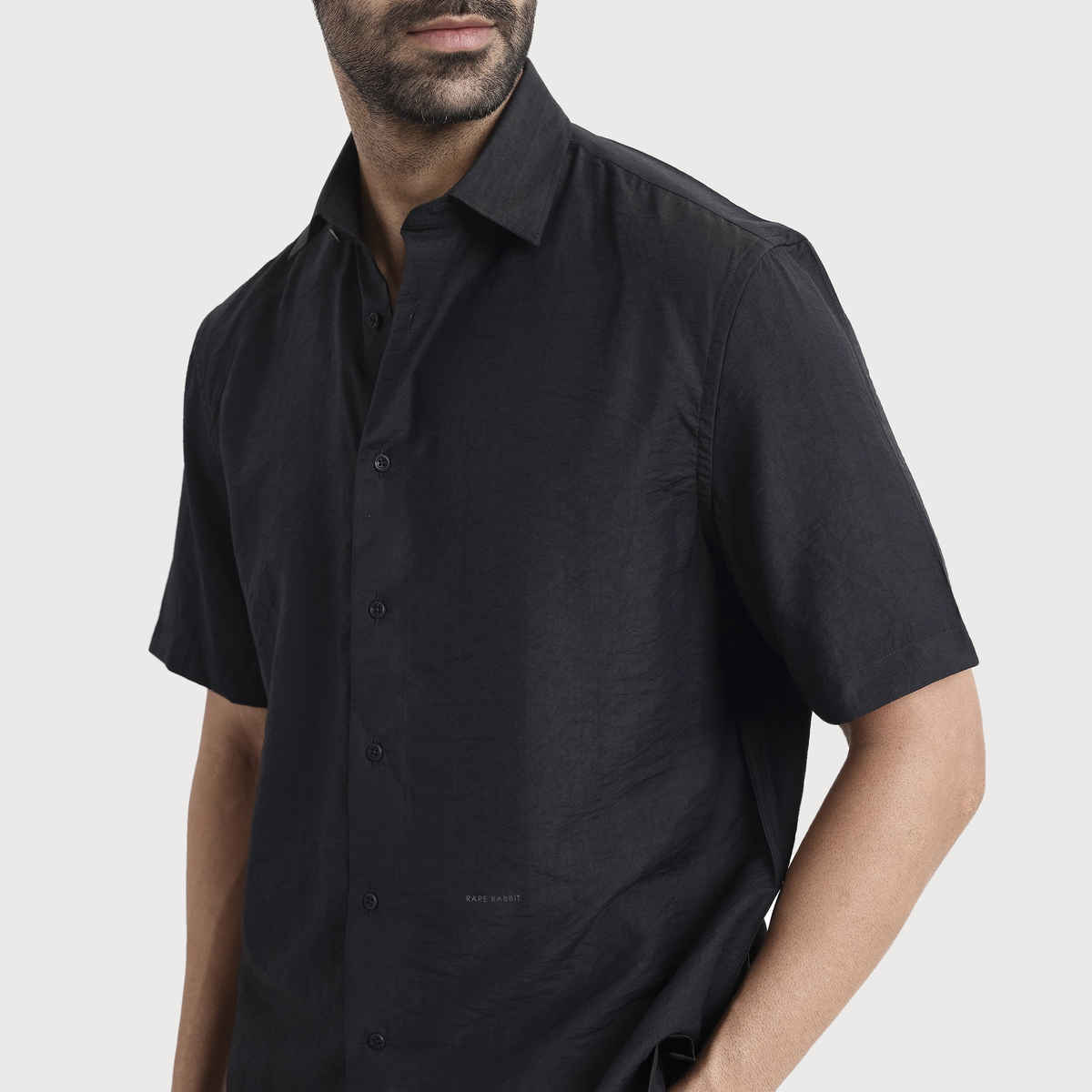 Rare Rabbit Men's Blois Primary Shirt | Black - M