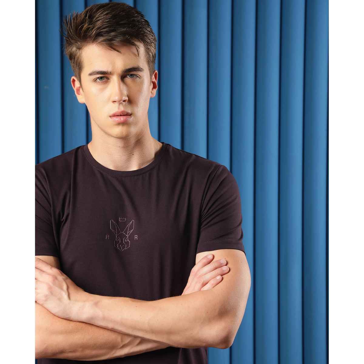 RARE RABBIT Men's Ovale Dark T-shirt | Purple - M