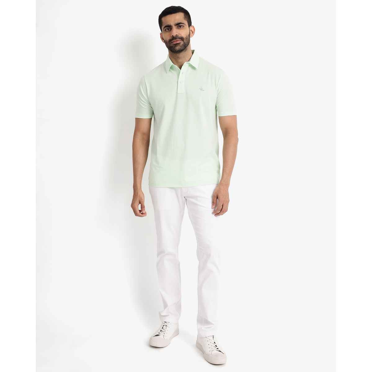 Rare Rabbit Men's Tunas Light Polo T-shirt | Green - S