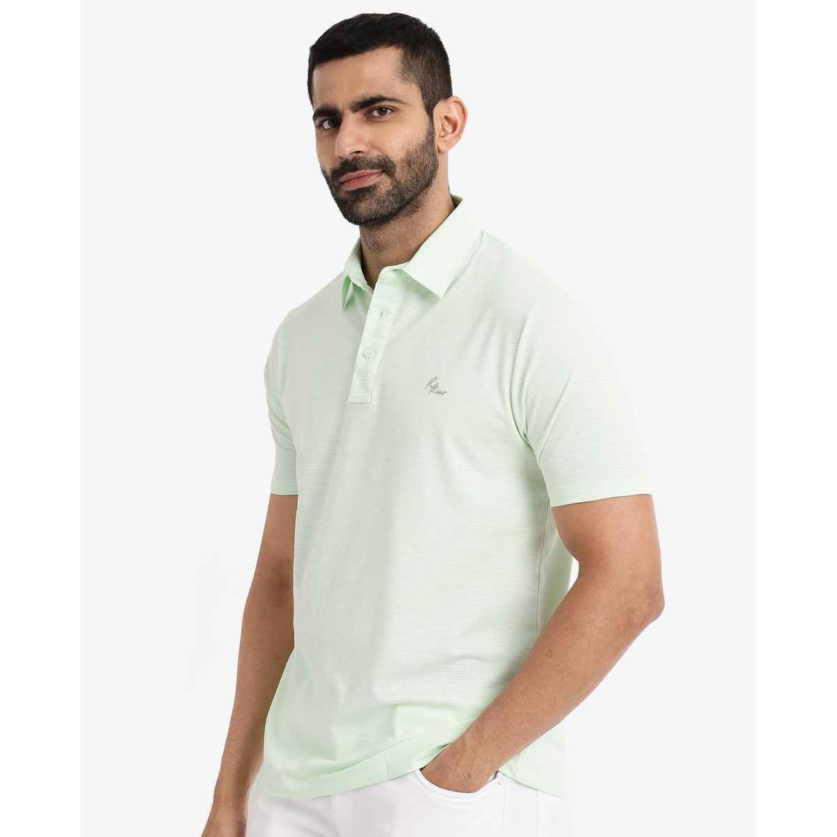 Rare Rabbit Men's Tunas Light Polo T-shirt | Green - S