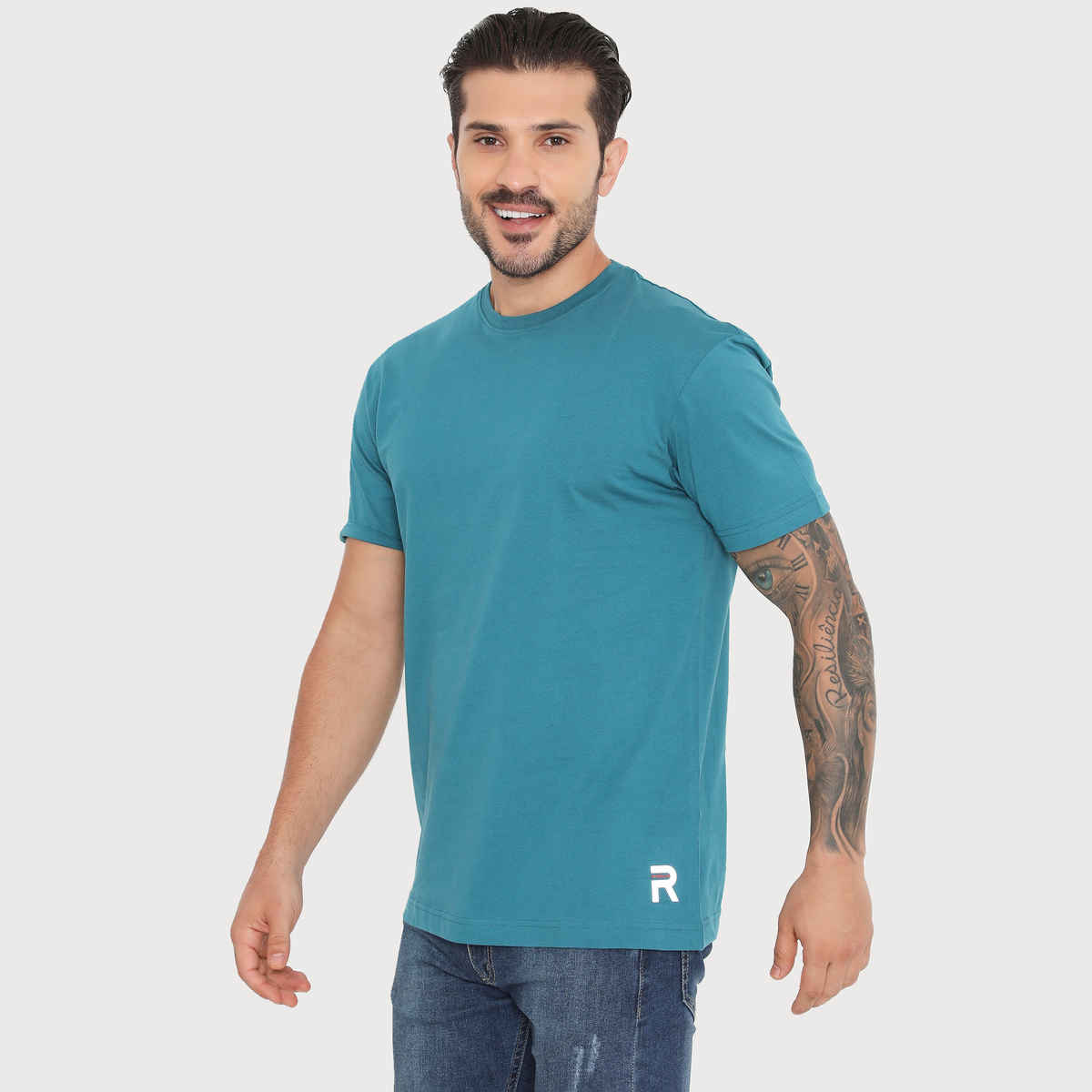 Rivolta Men Round Neck T-Shirt | Blue | 004 | XXL
