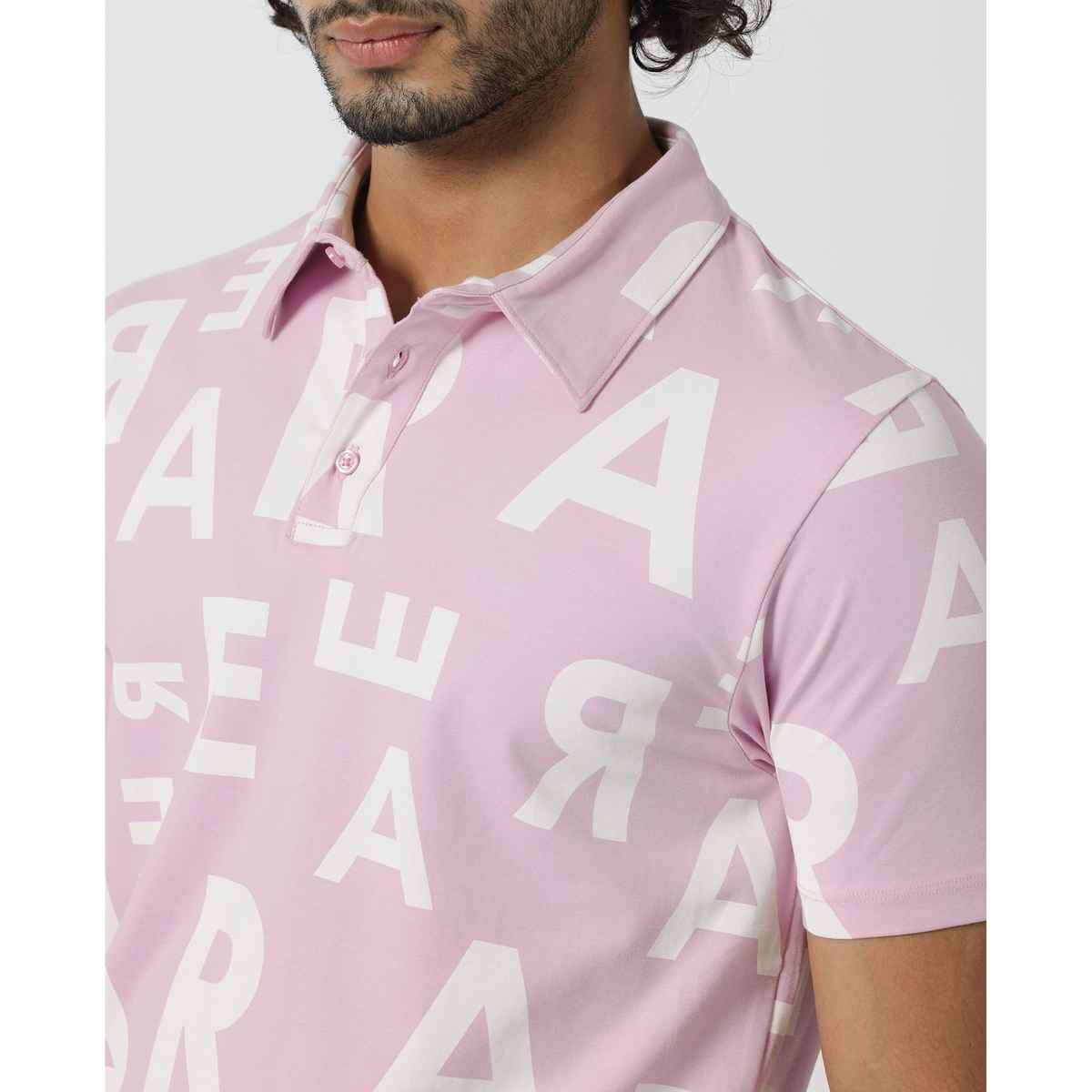 RARE RABBIT Men's Rocha Pastel Polo T-shirt | Light Purple - XL