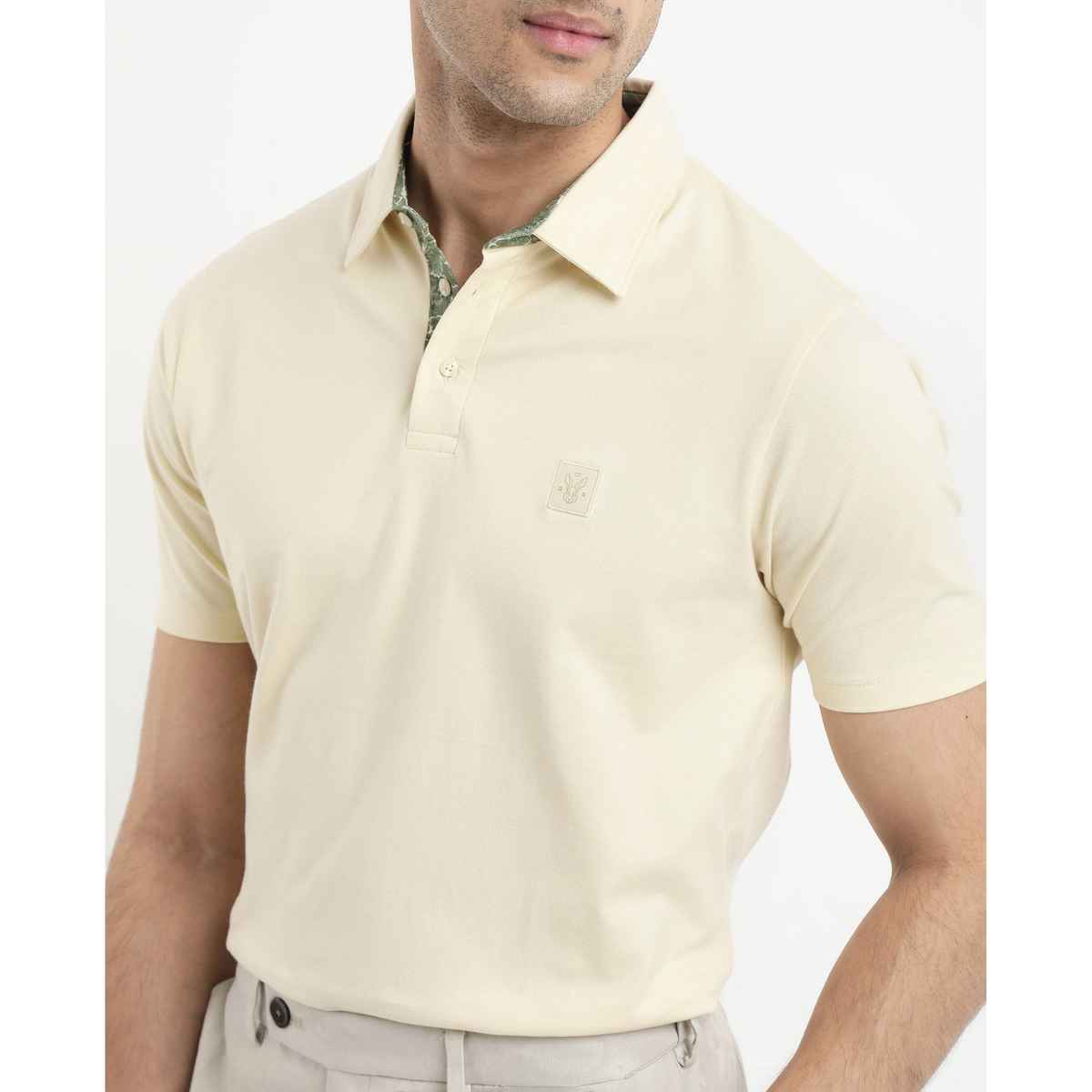 Rare Rabbit Men's Spencer Primary Polo T-shirt | Yellow - XL