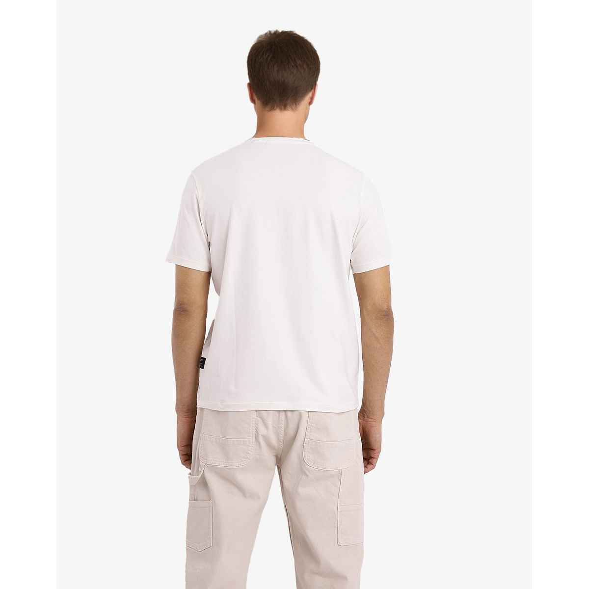 Rare Rabbit Men's Kowl Primary T-shirt | Off White - S