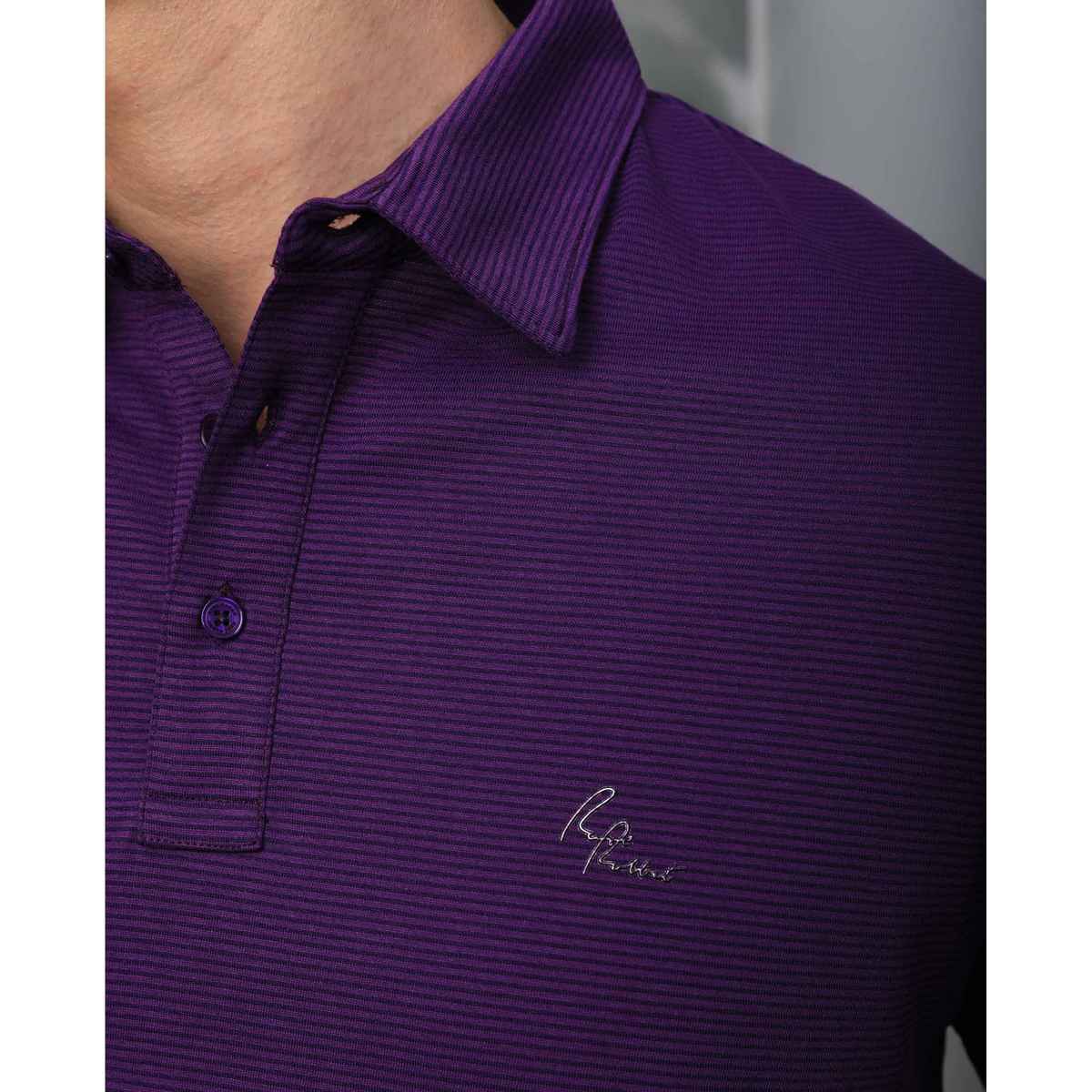 Rare Rabbit Men's Tunas Dark Polo T-shirt | Purple - M