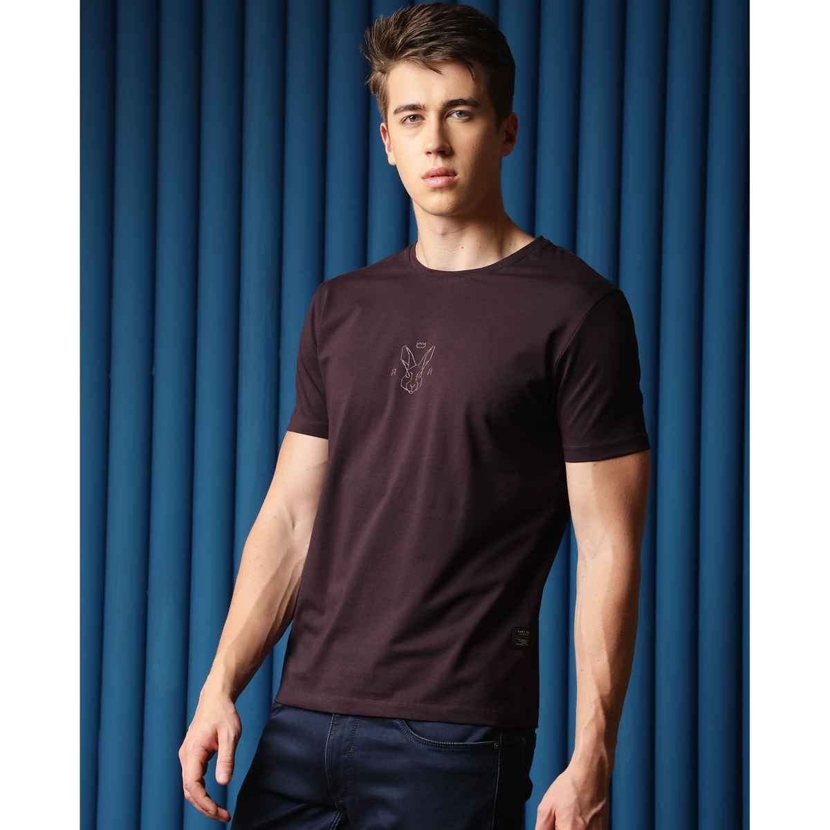 RARE RABBIT Men's Ovale Dark T-shirt | Purple - M