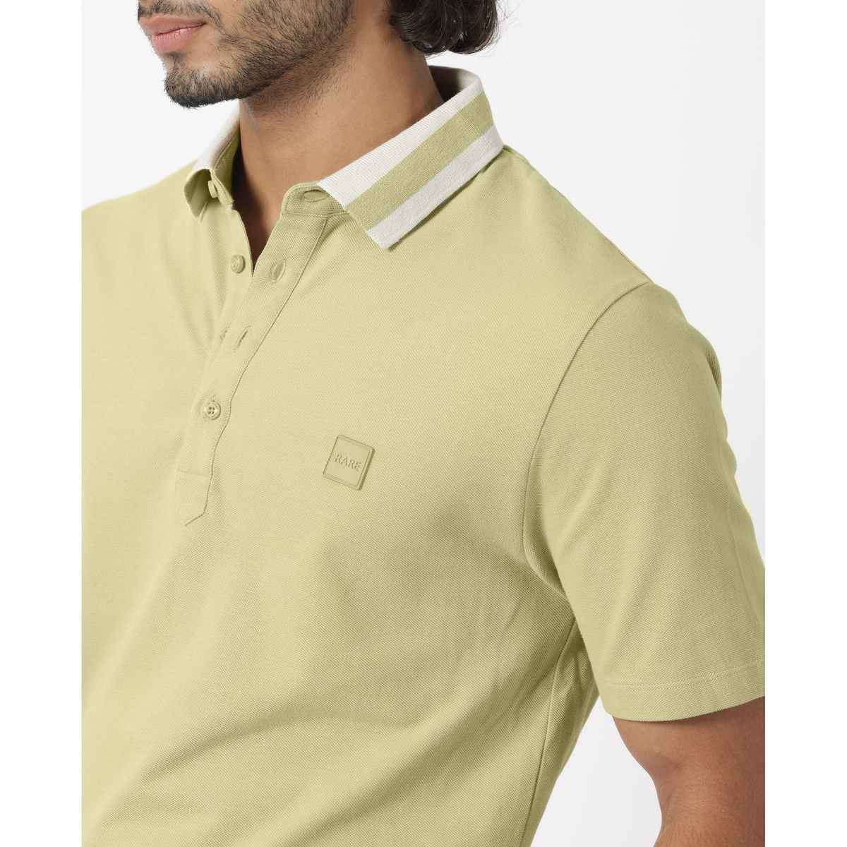 Rare Rabbit Men's Divide Dusky Polo T-shirt | Green - S