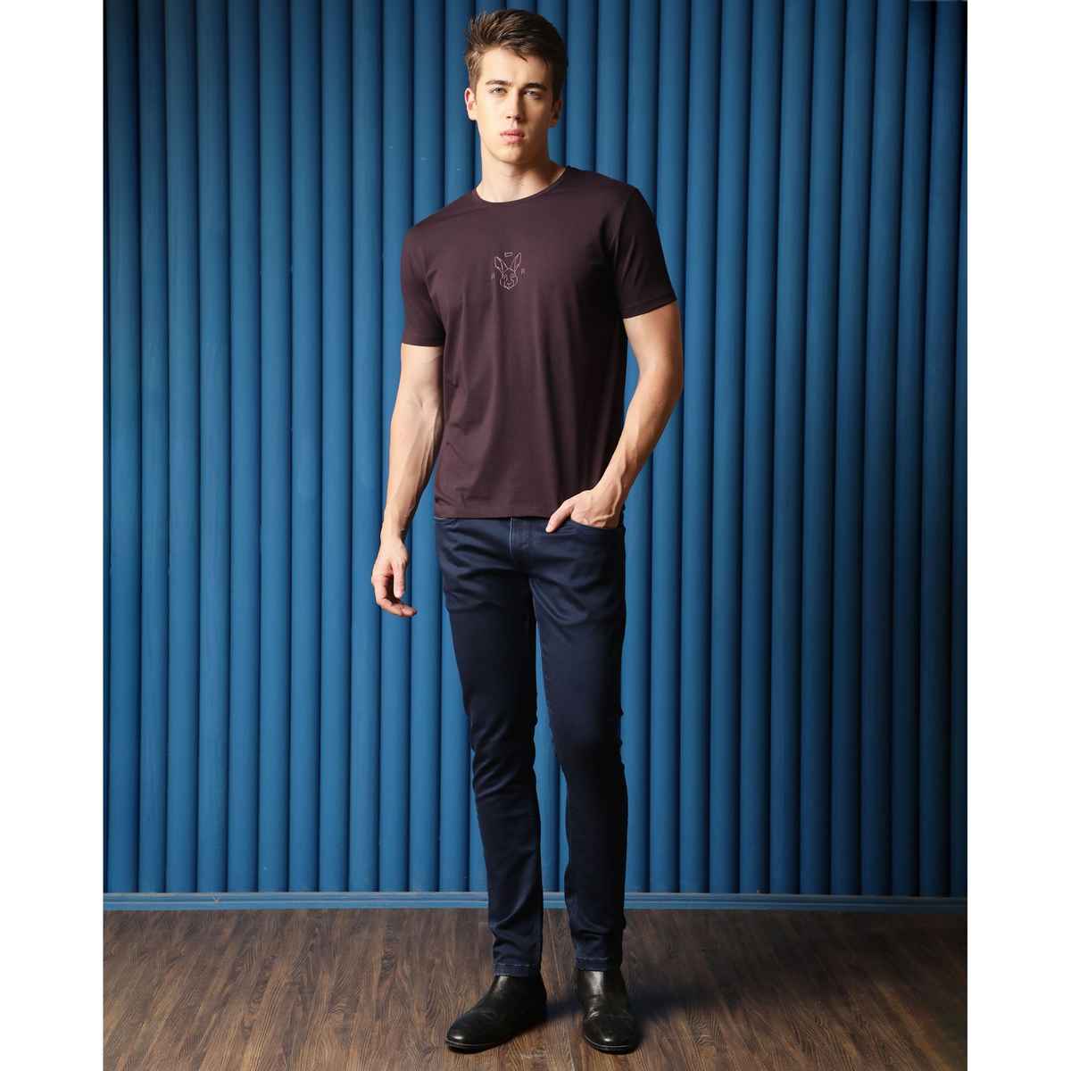 RARE RABBIT Men's Ovale Dark T-shirt | Purple - M