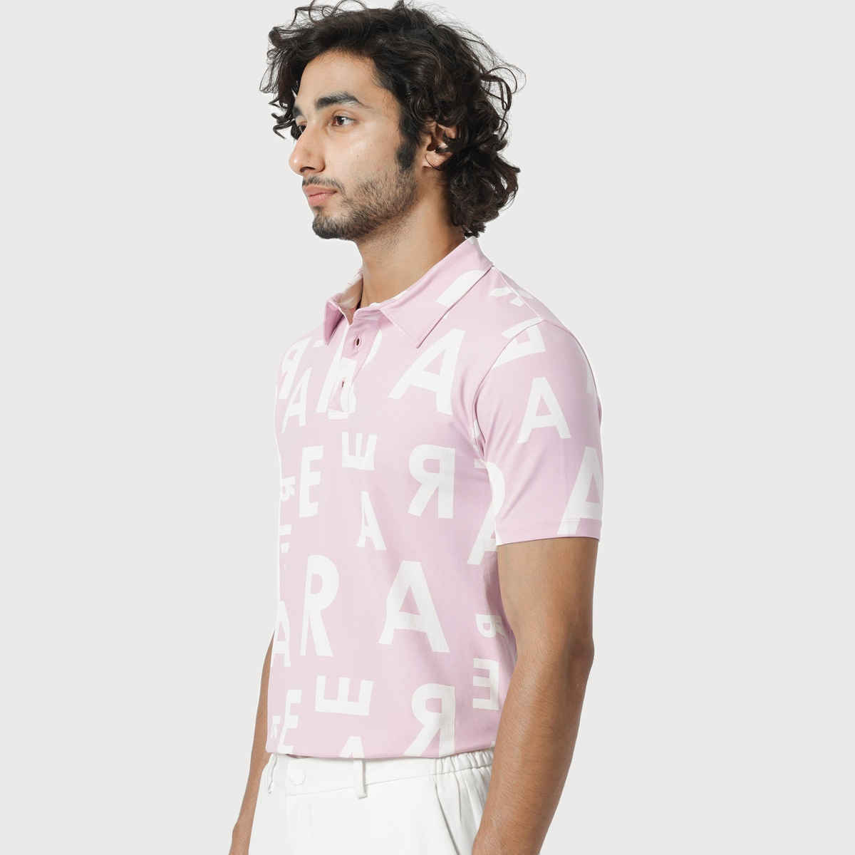 RARE RABBIT Men's Rocha Pastel Polo T-shirt | Light Purple - XL