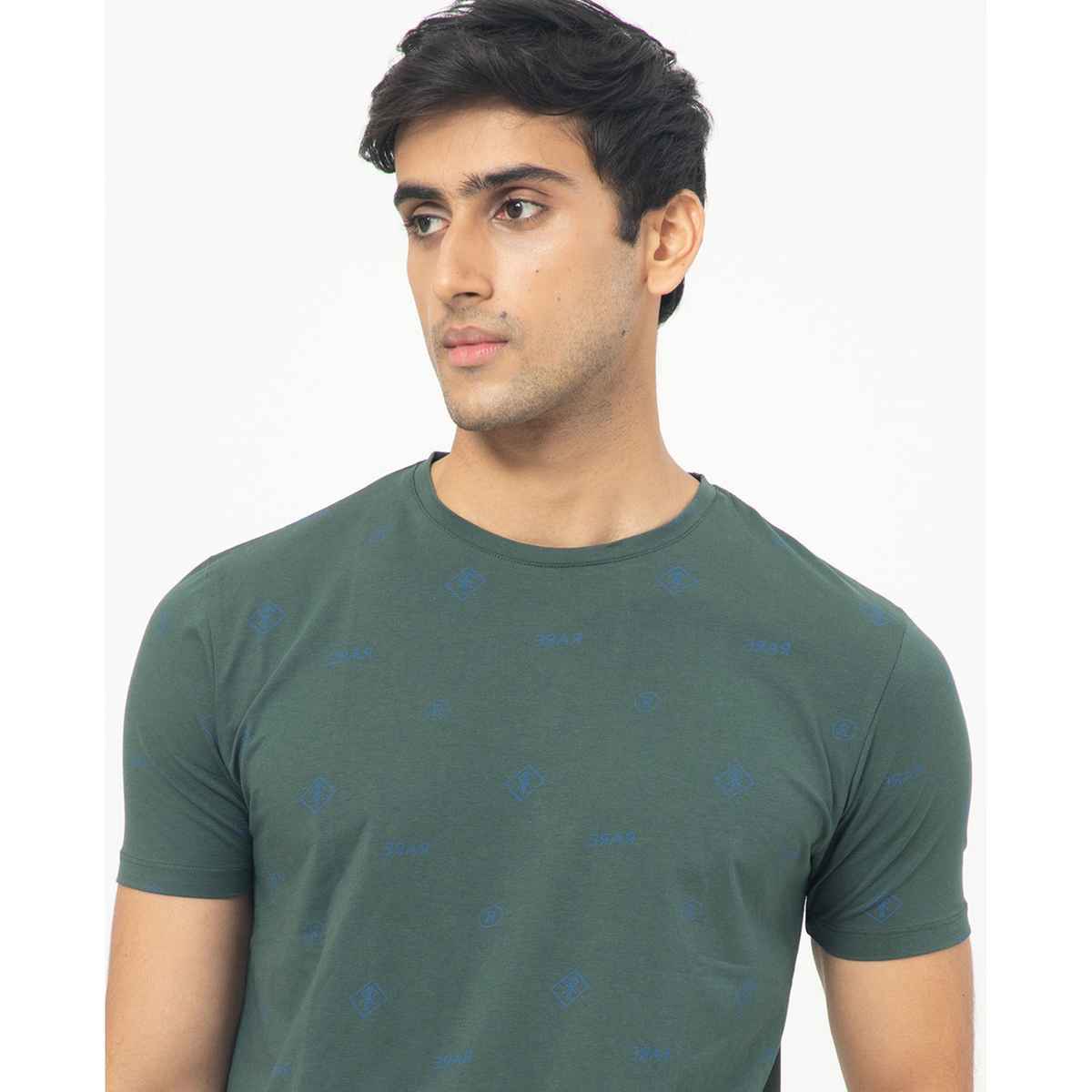 Rare Rabbit Men's Grammy Dark T-shirt | Green - XL