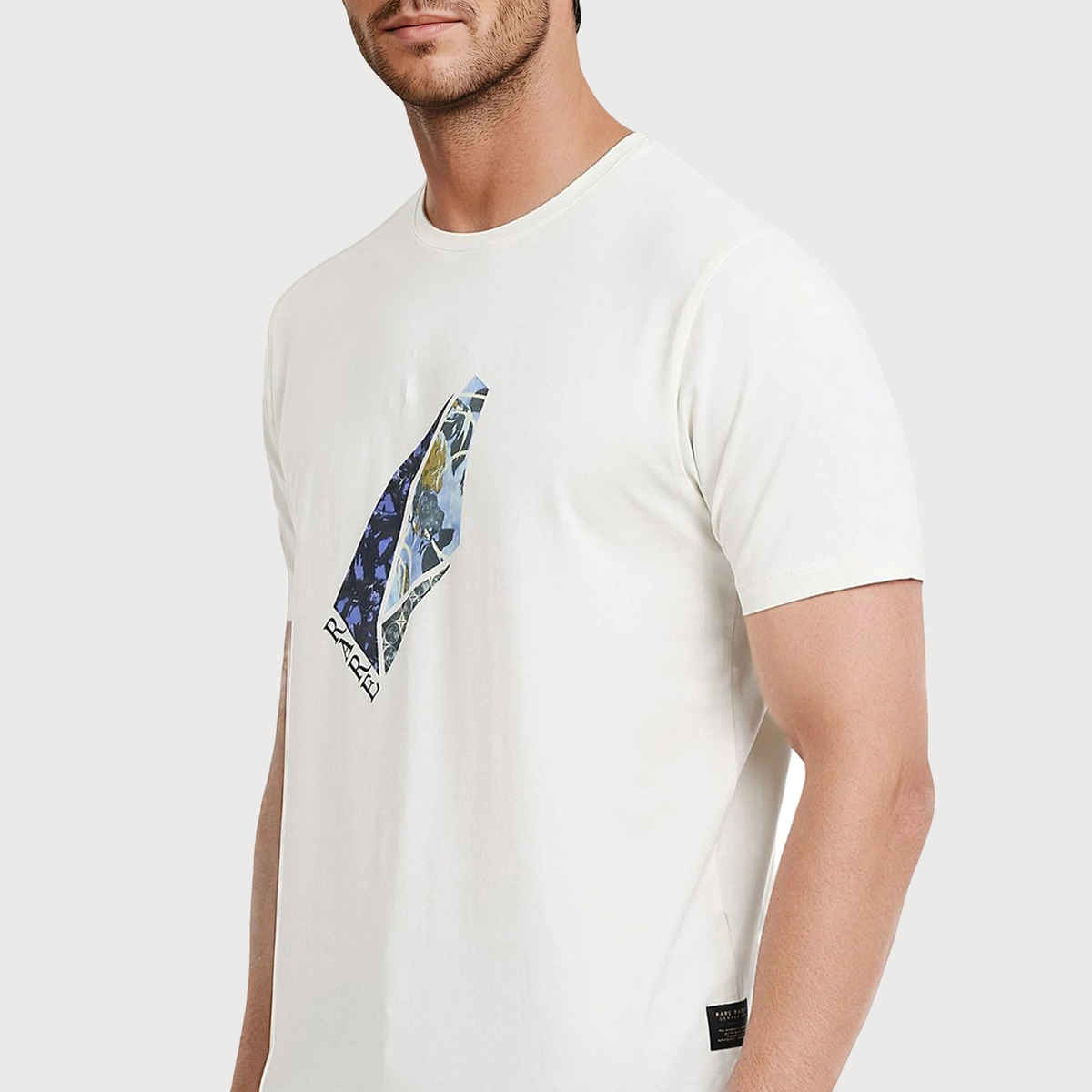 RARE RABBIT Men's Lason Primary | T-shirt | Off White | M
