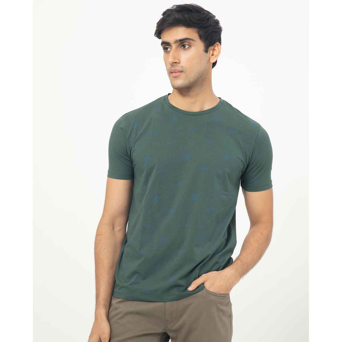 Rare Rabbit Men's Grammy Dark T-shirt | Green - S