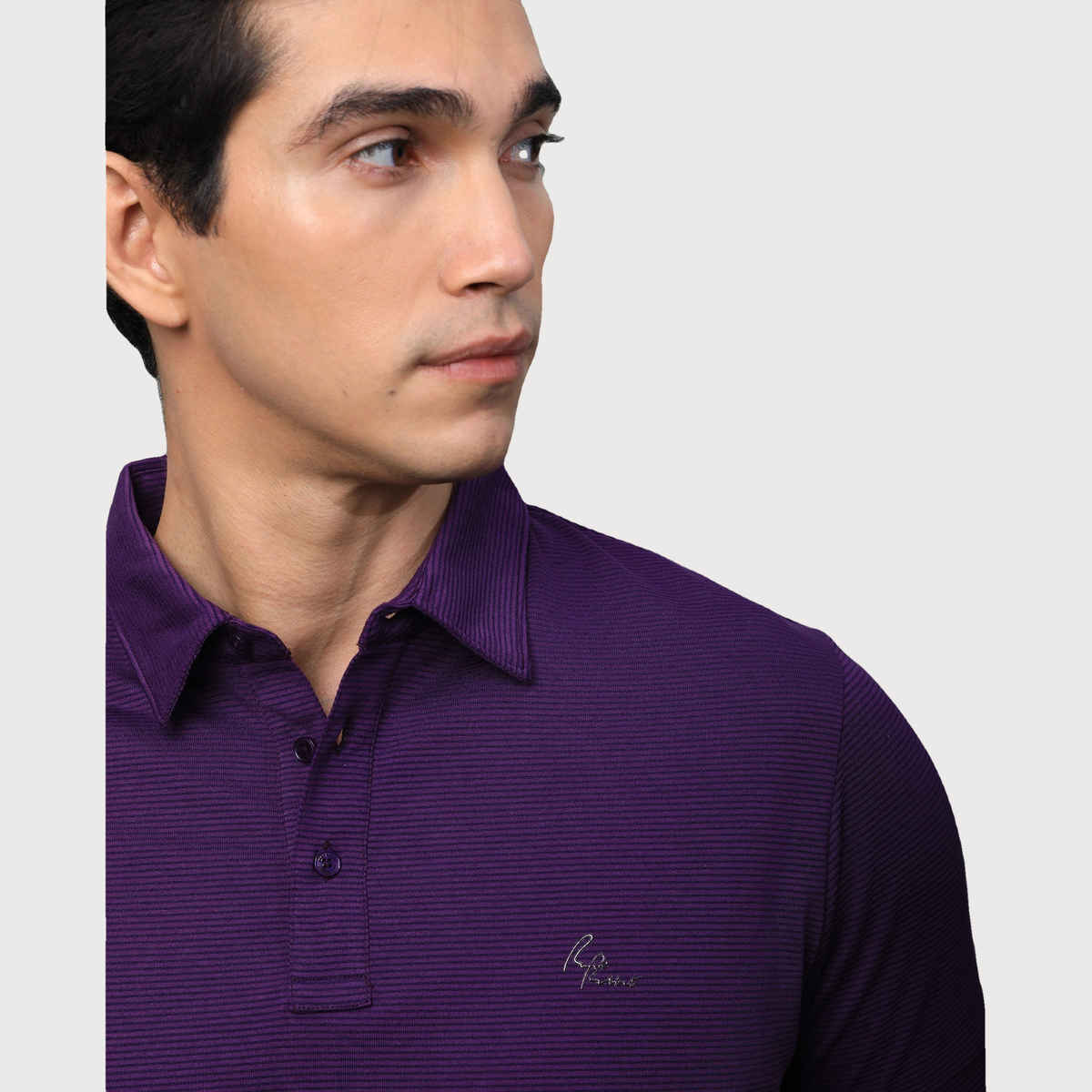 Rare Rabbit Men's Tunas Dark Polo T-shirt | Purple - M