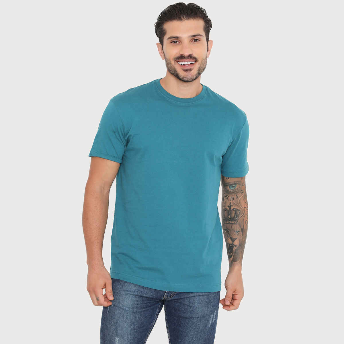 Rivolta Men Round Neck T-Shirt | Blue | 004 | XXL