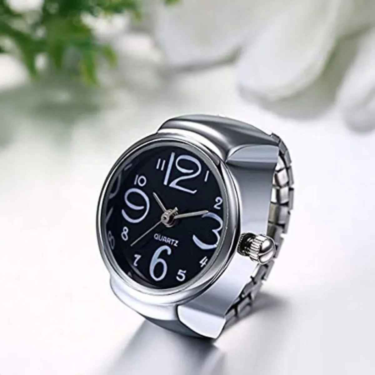 YouBella Finger Ring Watch Alloy Silver Plated Ring for Girls/Women & Boys/Men (YBRG - 20105)