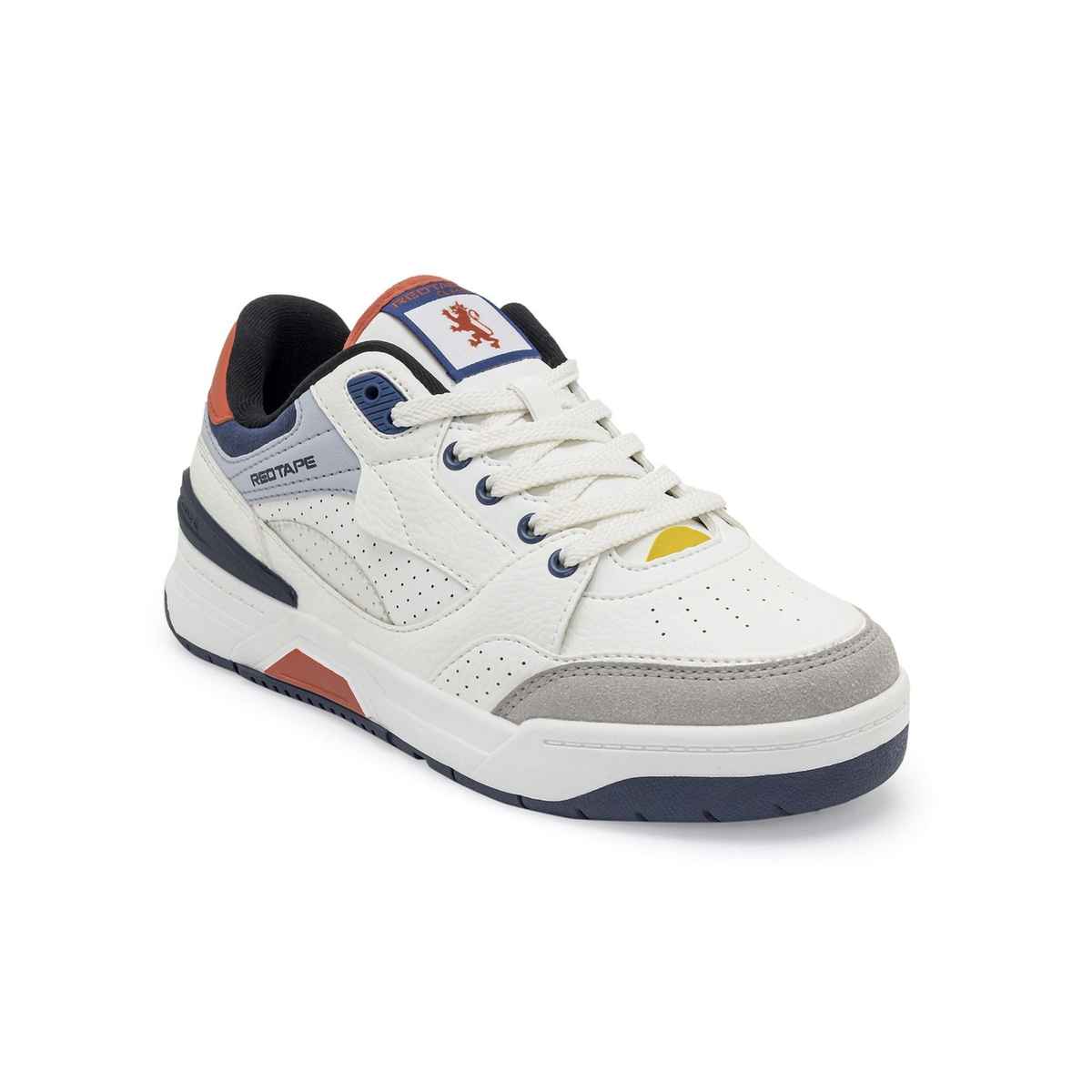 Red Tape Casual Lifestyle Shoes for Men | Cushioned Insole with Slip-Resistance | White-Navy - 6