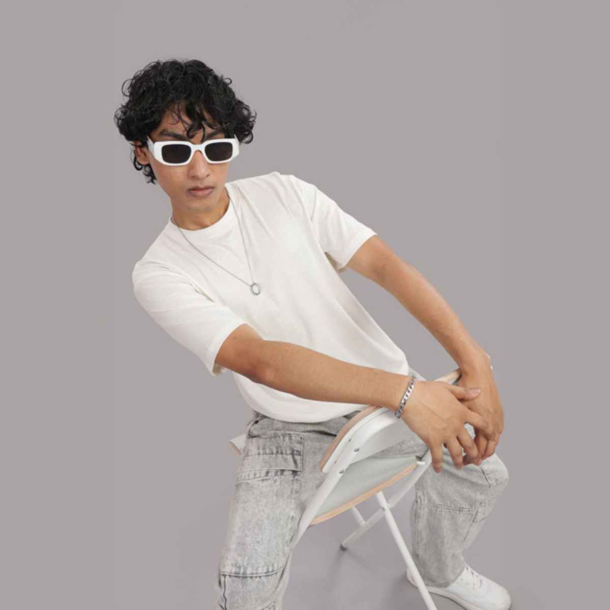 Springman Unisex Round Neck T-shirt | White - L