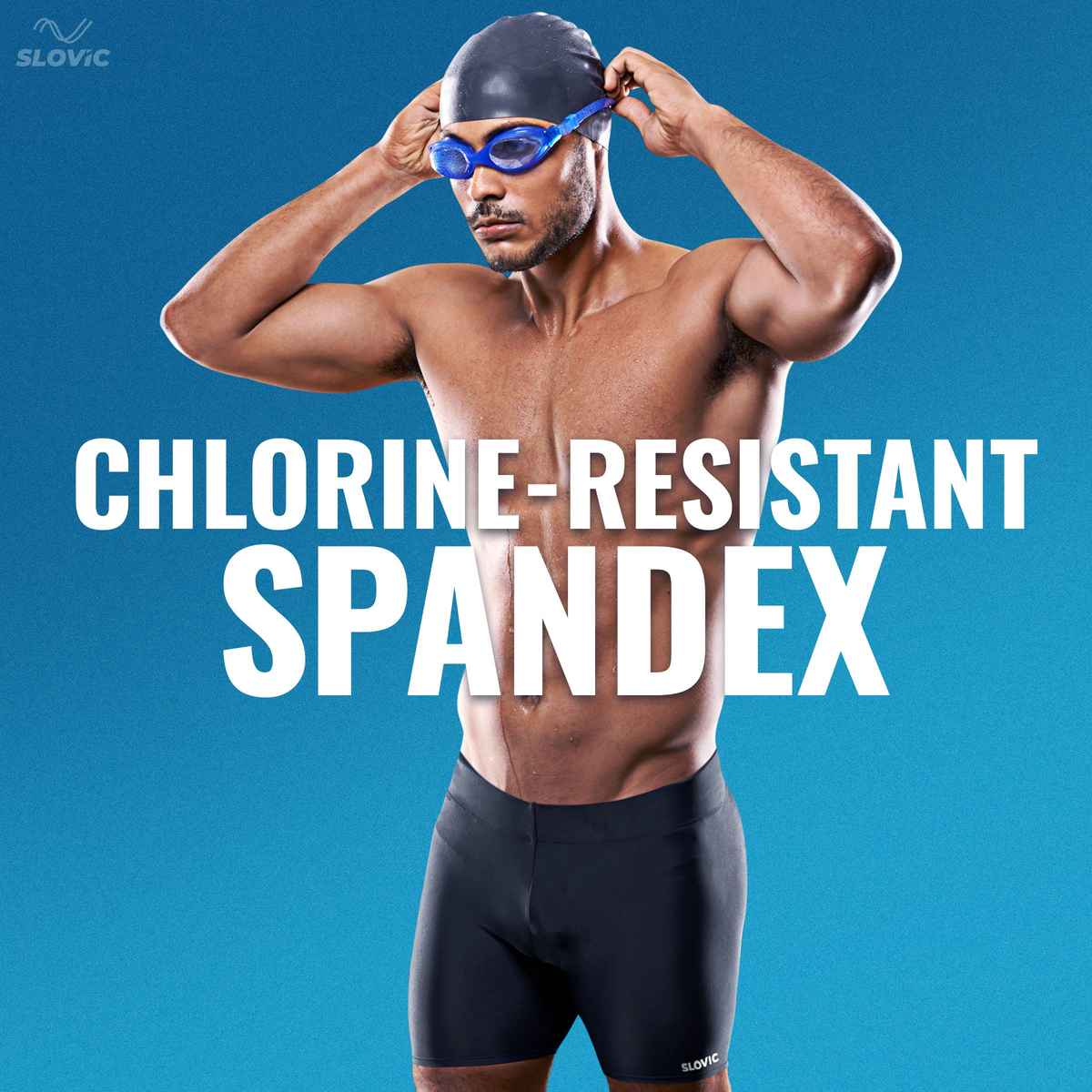 Slovic Men's Swimming Shorts with UPF30+ Sun Protection, Quickly Dries Stretchable Fabric| L