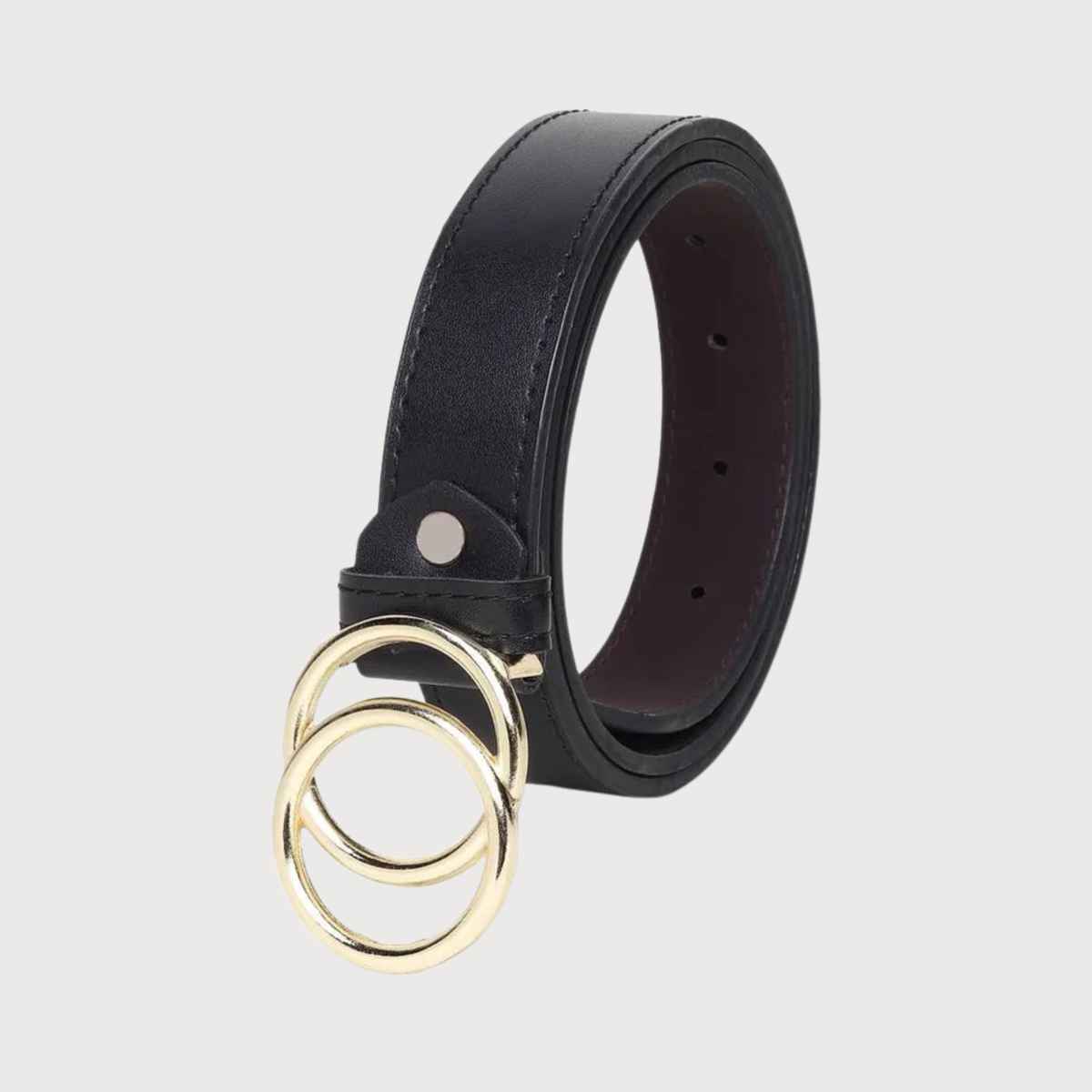 Kaezri Artificial Leather Black Belt for Women | Kata women oo - 30
