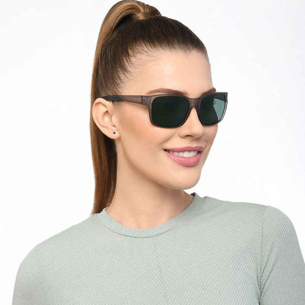 Vincent Chase By Lenskart Unisex Polycarbonate Wayfarer Sunglasses | Green and Black - M