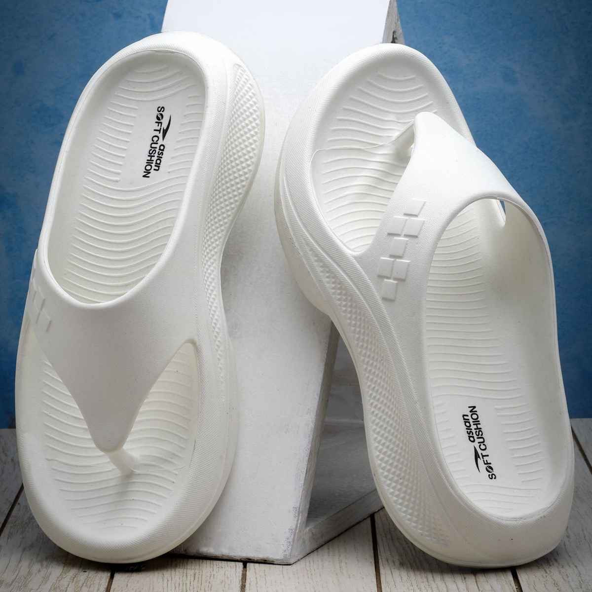Asian Safari-01 Men Slippers Off White (Size-8)