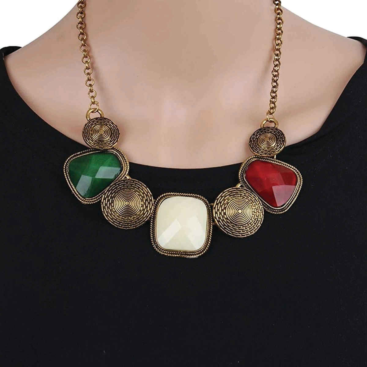 Shining Diva Fashion Necklace for Women | Multi-colour | Pi6605np