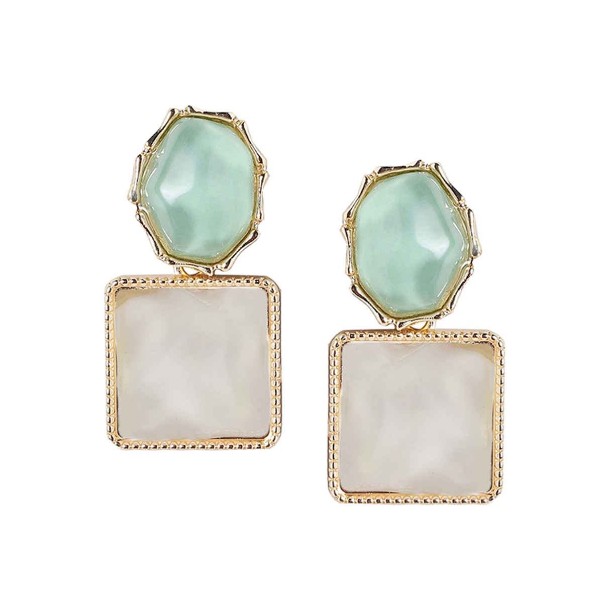 Carlton London Gold Plated with Natural Stone Drop Earring | FJE4589