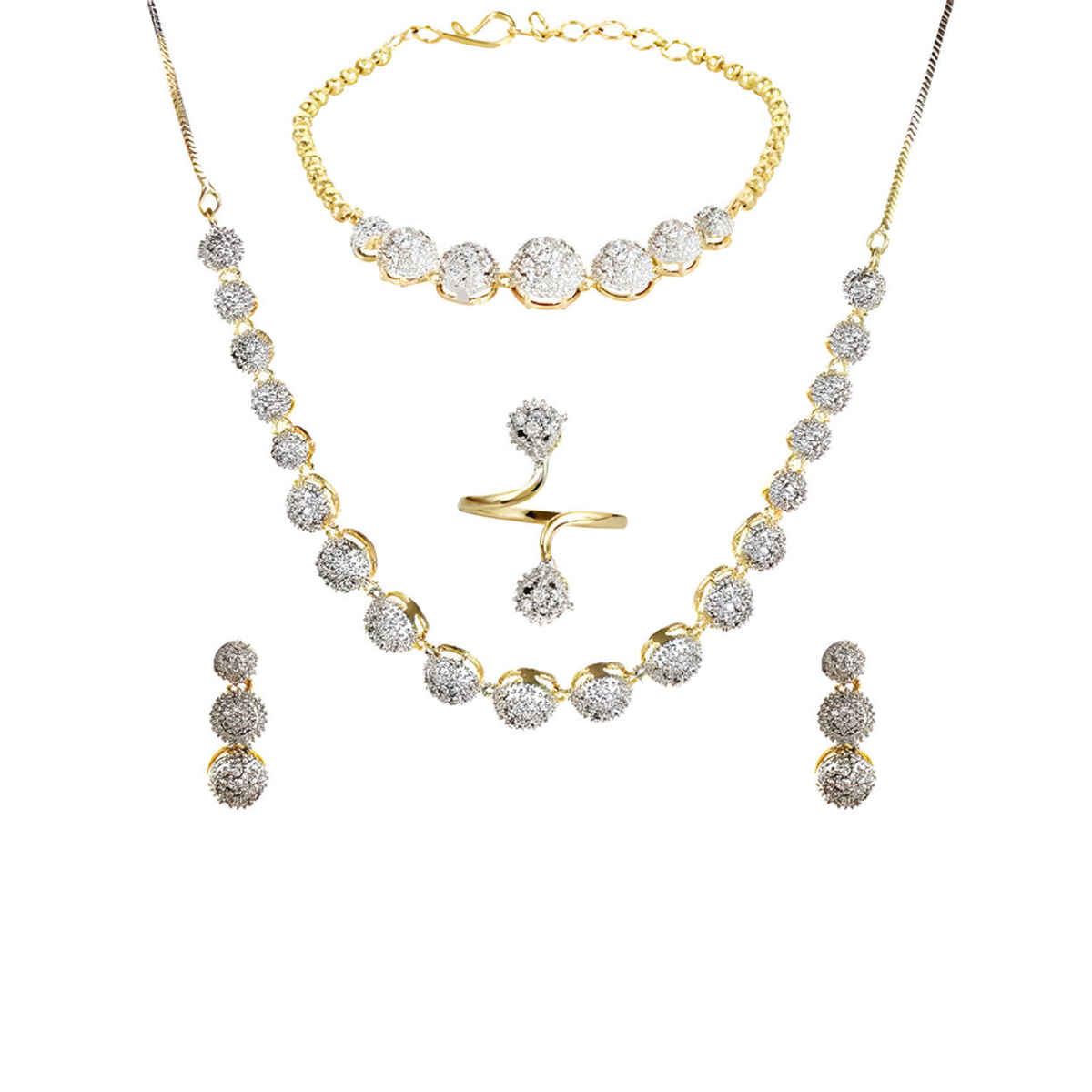 YouBella Traditional Jewellery Combo Gold Plated and AD Jewellery Set for Women (Mix - Combo - 102)