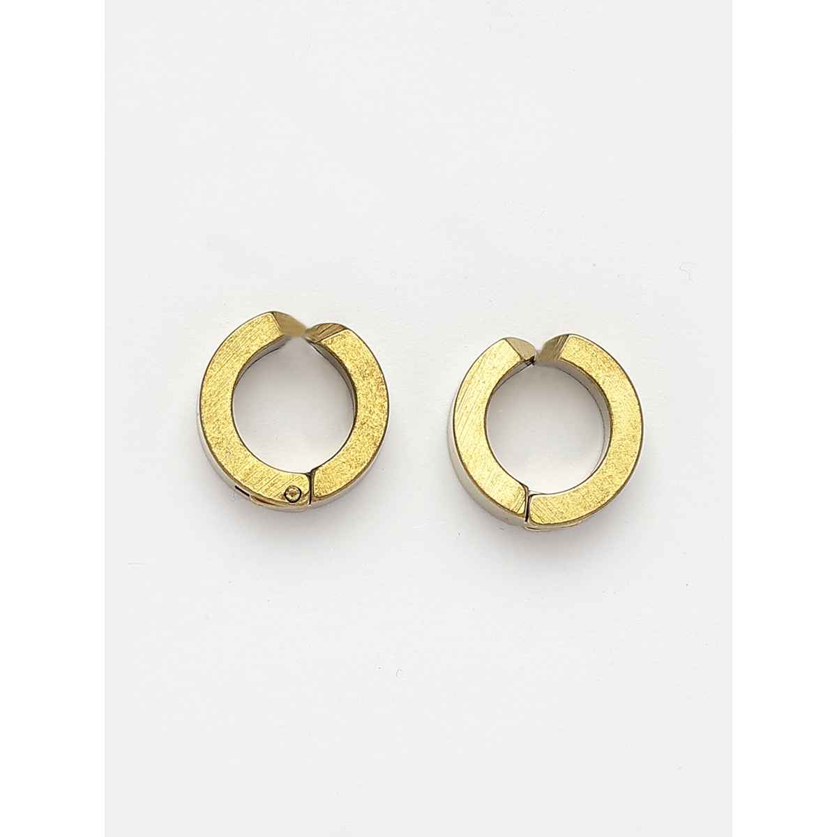 NVR Men's's Gold-plated Contemporary Hoop Earrings | NVR2893