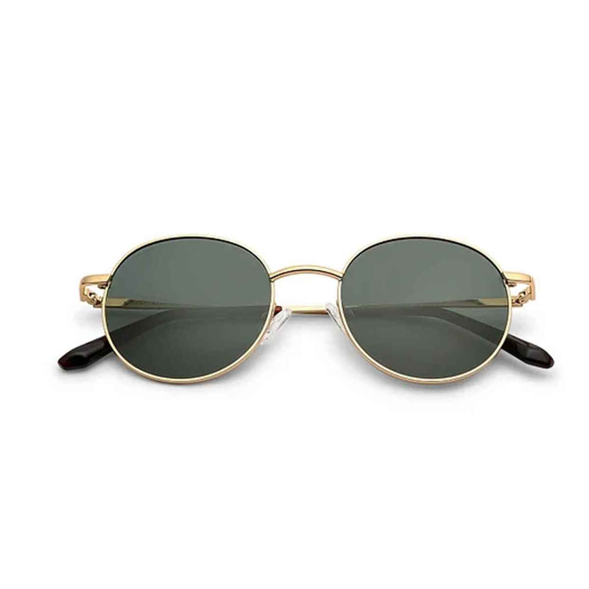 Vincent Chase By Lenskart Unisex Solid Metal Round Sunglasses | Gold - M