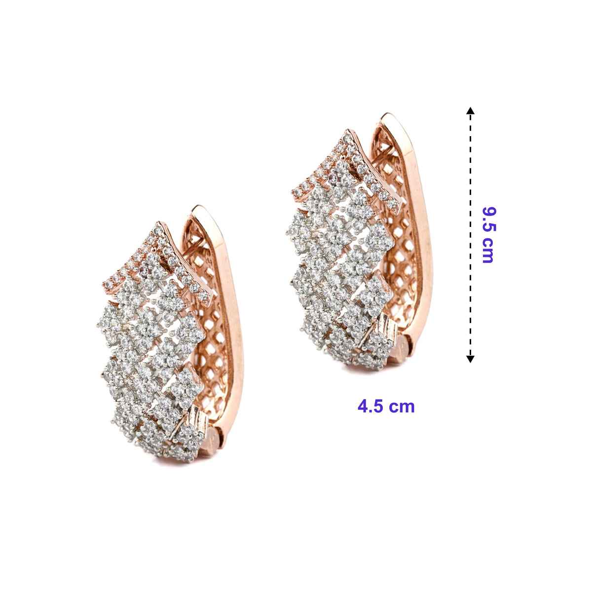 Priyaasi American Diamond Rose Gold Earrings