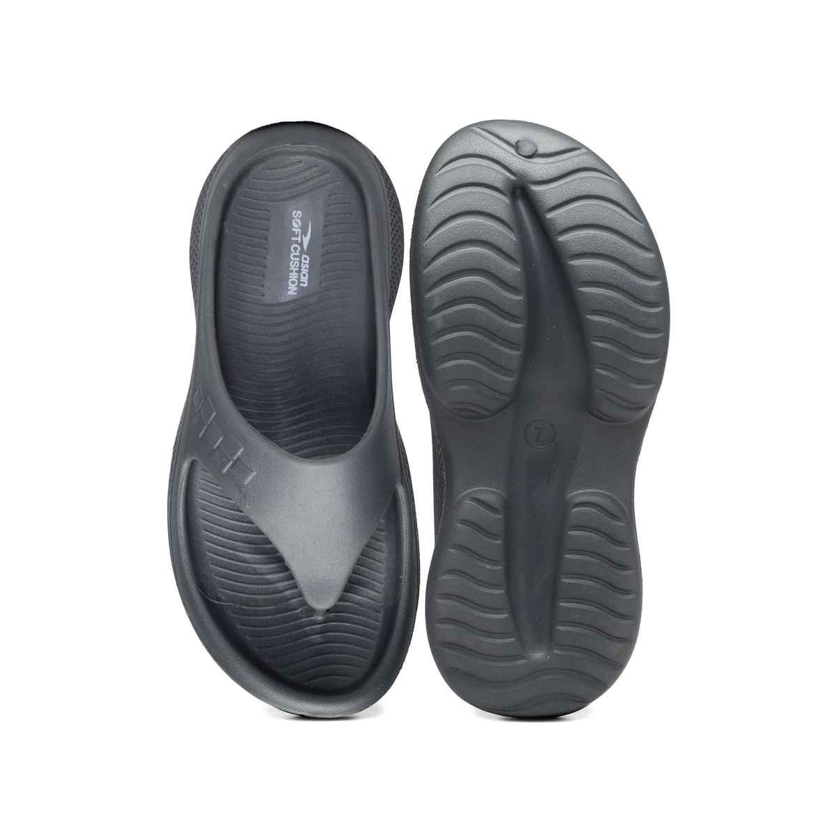 Asian Safari-01 Men Slippers Dark-Grey (Size-8)