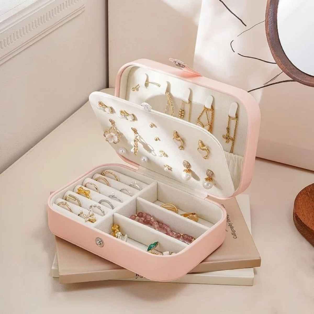 Just Lil Things Travel Jewellery Organizer Box - Compact And Elegant Storage Case | Jltjk0001